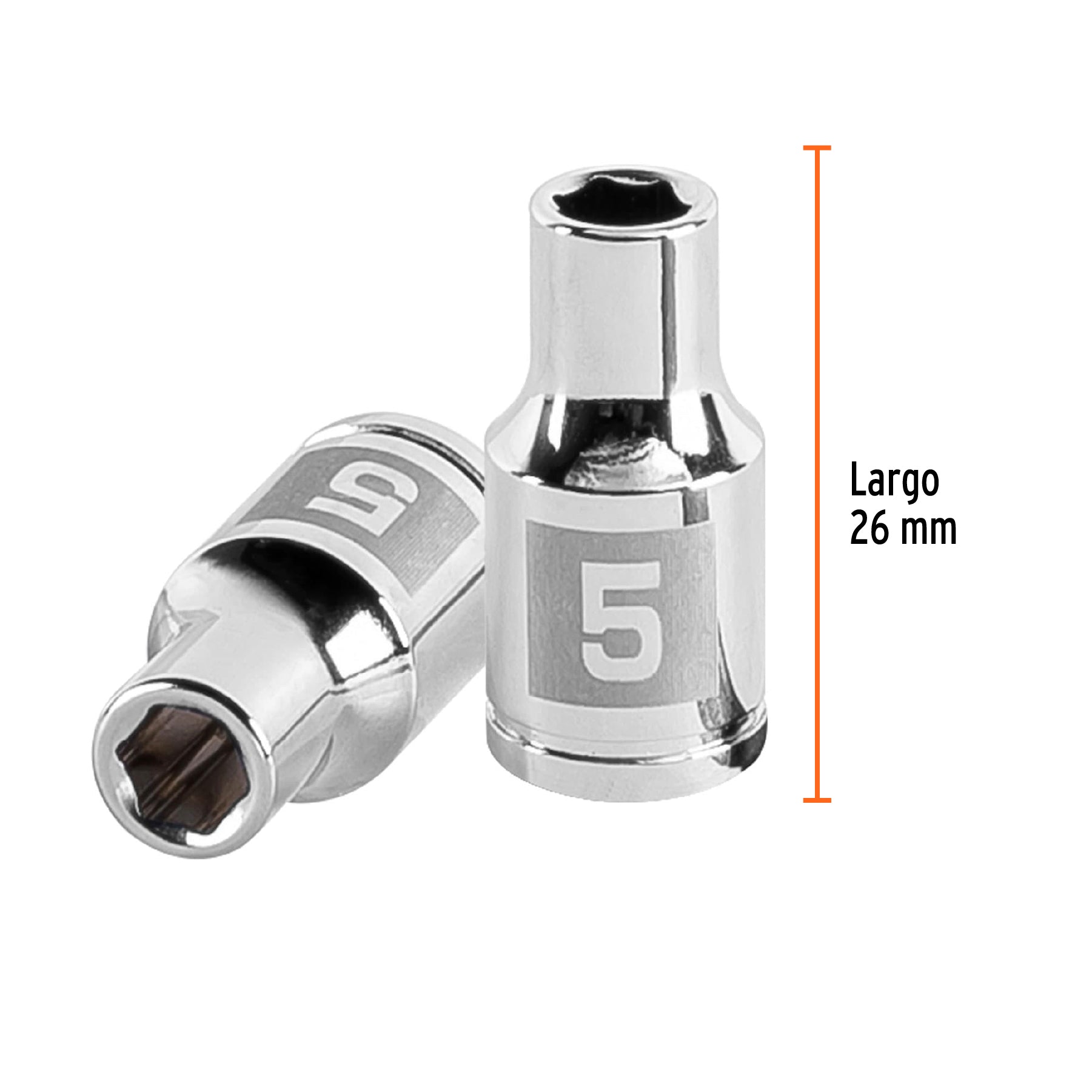 Dado de 5 mm, 6 puntas, cuadro 1/4", TRUPER