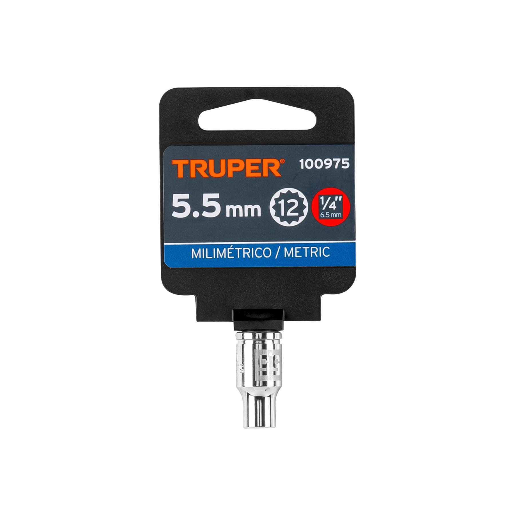 Dado de 5.5 mm, 12 puntas, cuadro 1/4", TRUPER