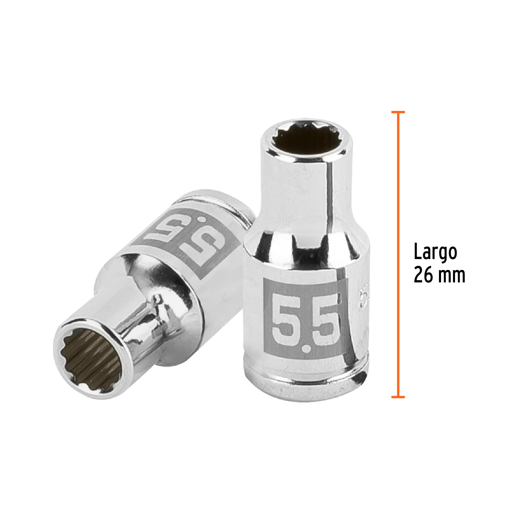 Dado de 5.5 mm, 12 puntas, cuadro 1/4", TRUPER
