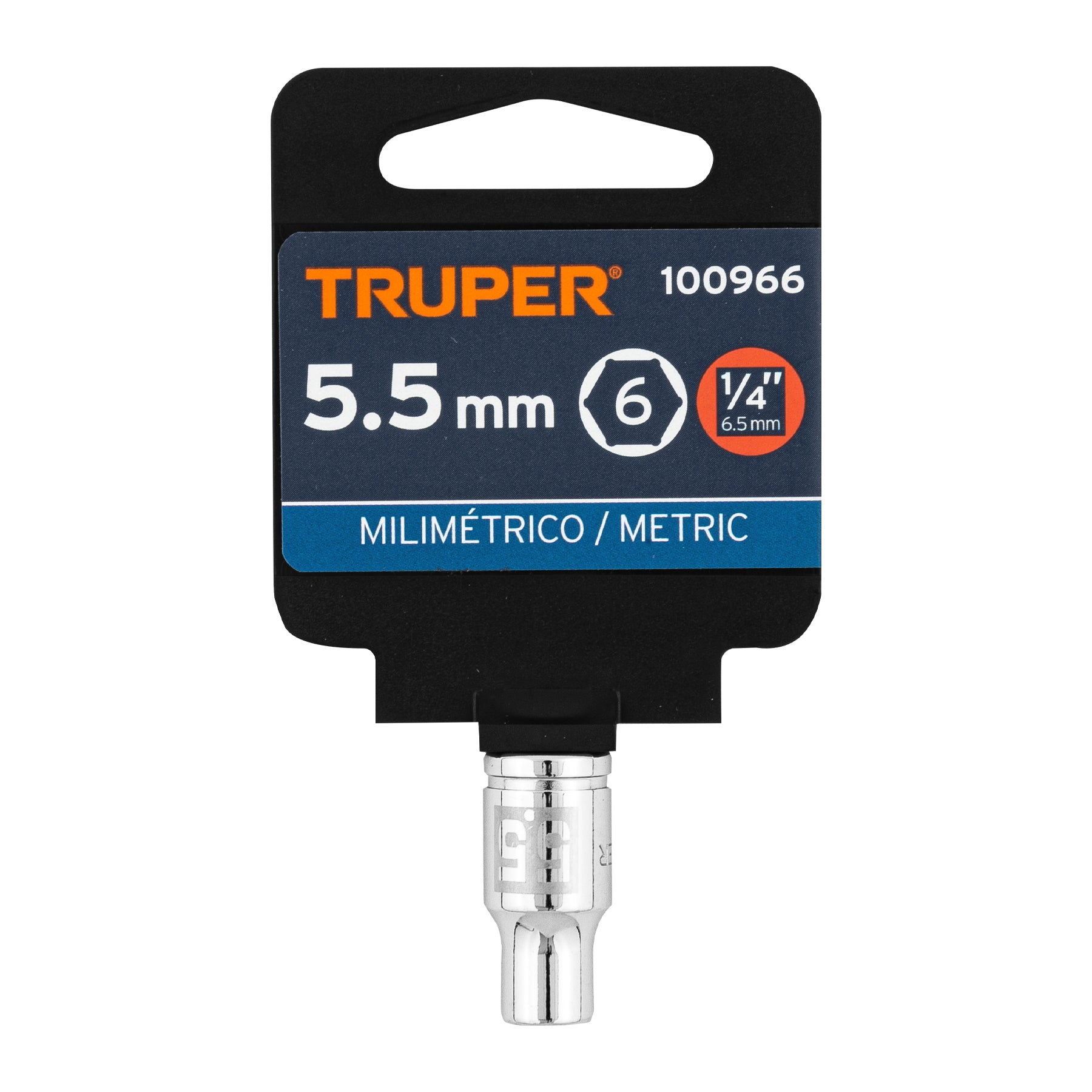 Dado de 5.5 mm, 6 puntas, cuadro 1/4", TRUPER