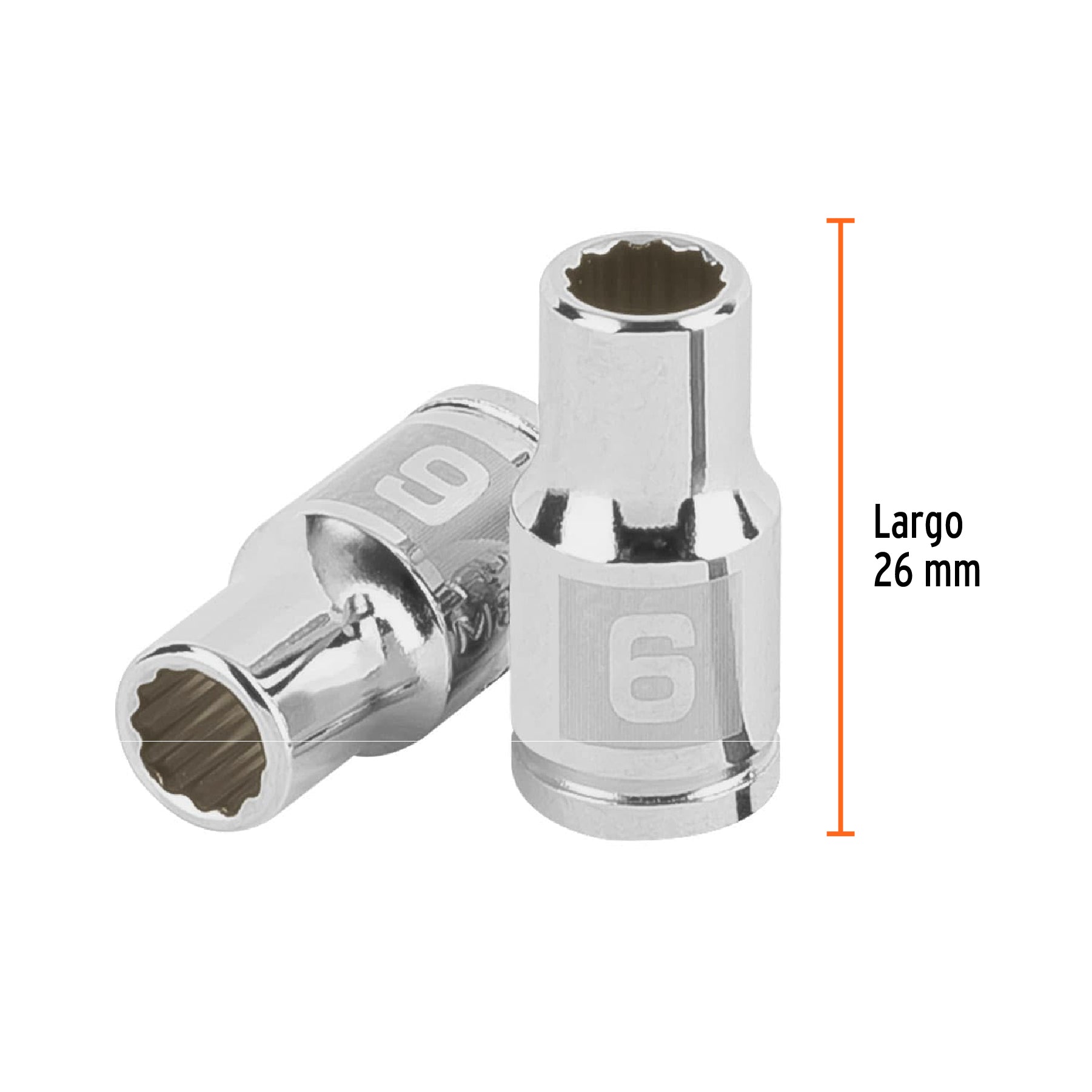 Dado de 6 mm, 12 puntas, cuadro 1/4", TRUPER