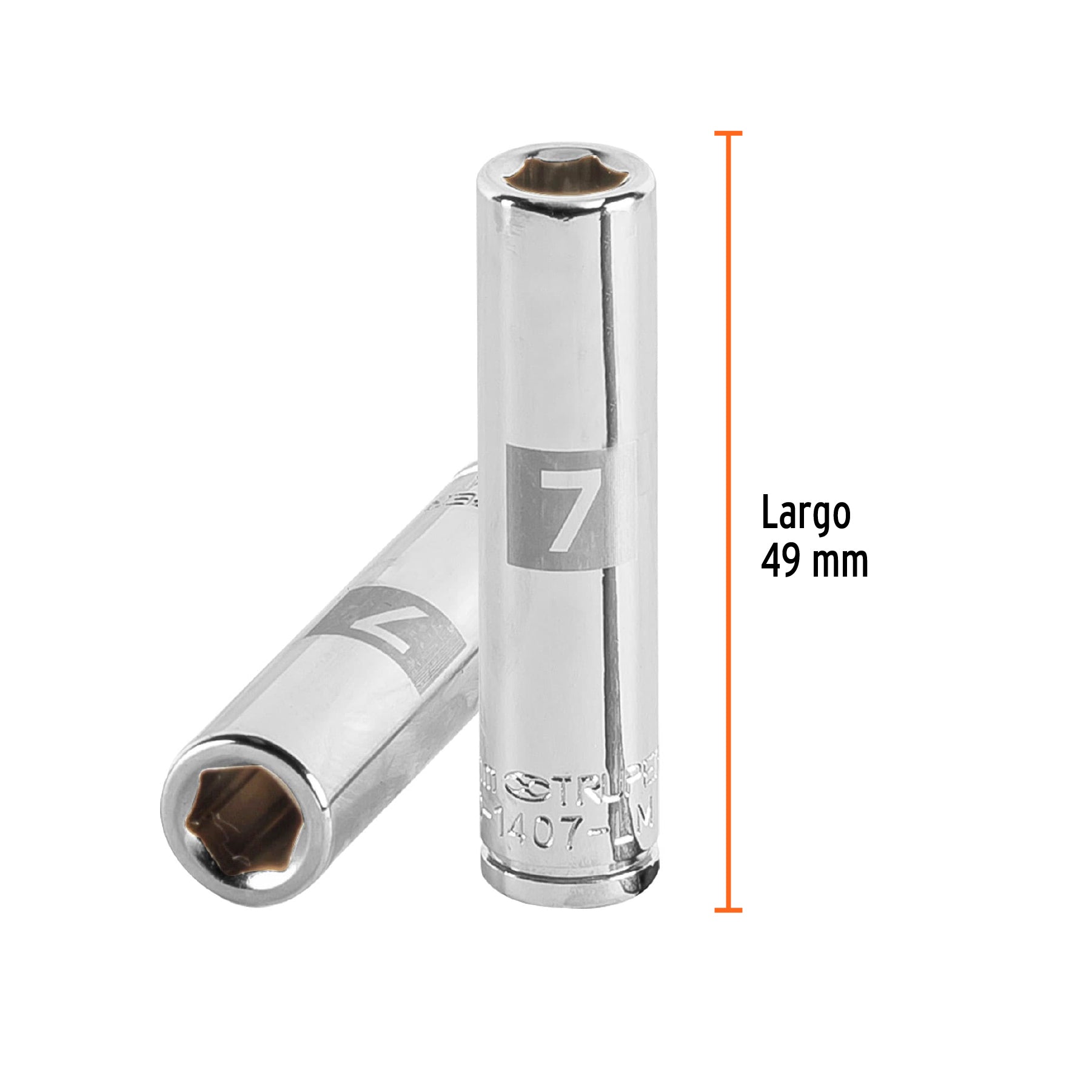 Dado largo de 7 mm, 6 puntas, cuadro 1/4", TRUPER