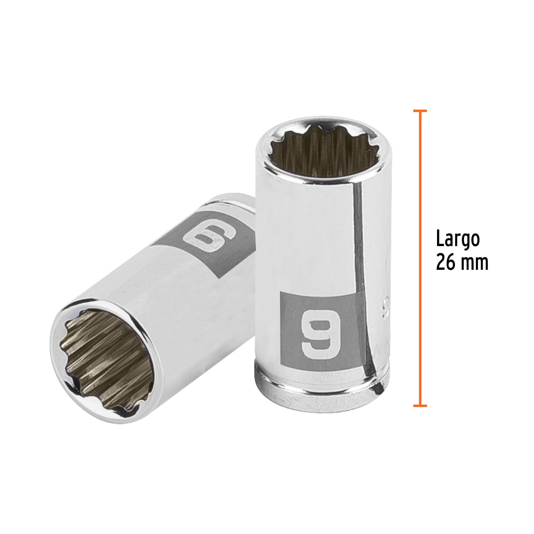 Dado de 9 mm, 12 puntas, cuadro 1/4", TRUPER