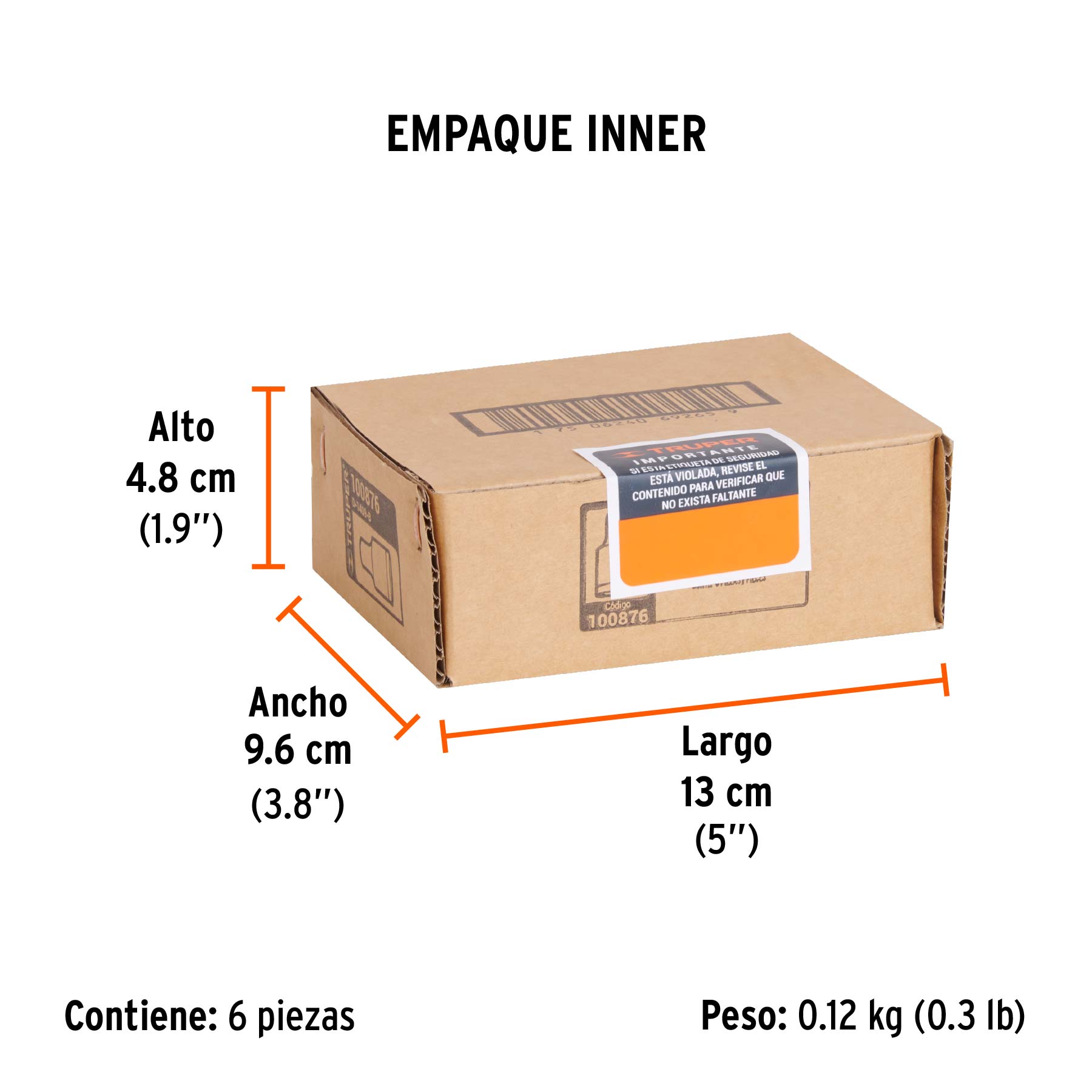 Dado de 9/32", 12 puntas, cuadro 1/4", TRUPER - Empaque