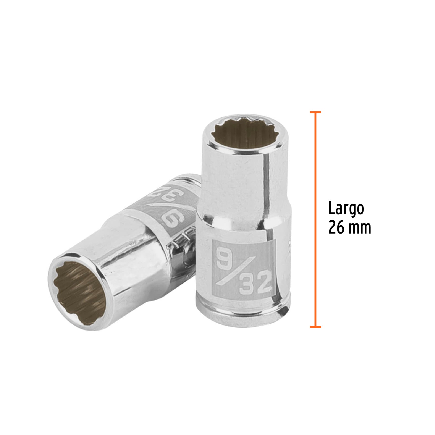 Dado de 9/32", 12 puntas, cuadro 1/4", TRUPER