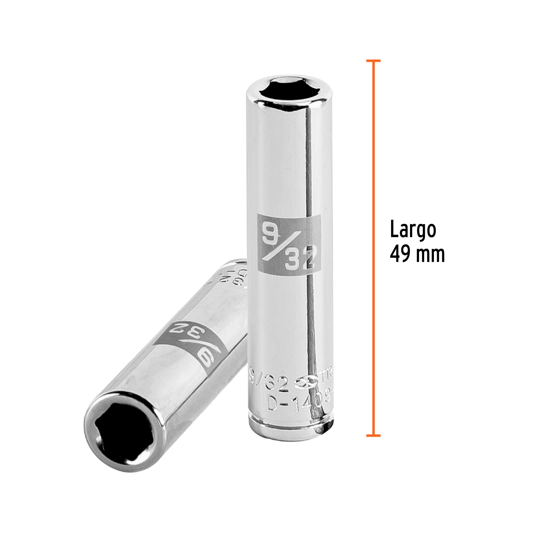 Dado largo de 9/32", 6 puntas, cuadro 1/4", TRUPER