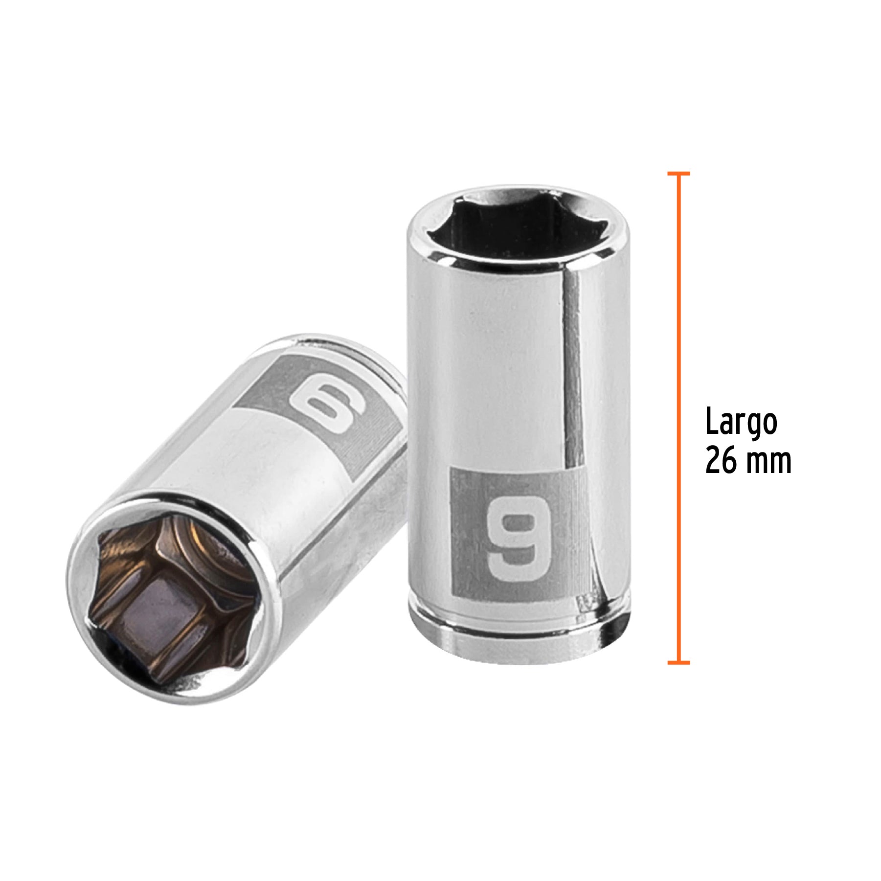 Dado de 9 mm, 6 puntas, cuadro 1/4", TRUPER