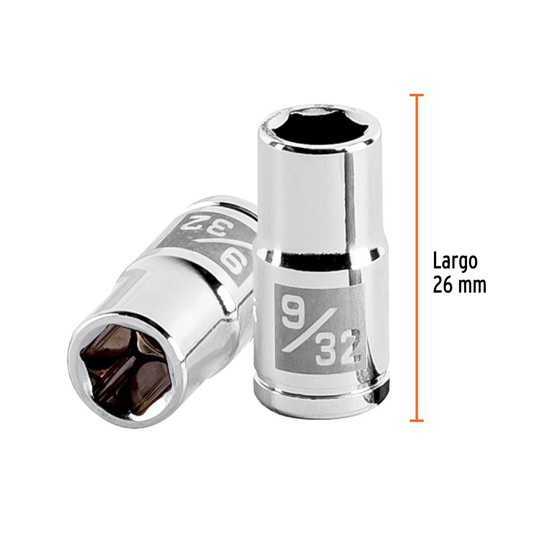 Dado de 9/32", 6 puntas, cuadro 1/4", TRUPER