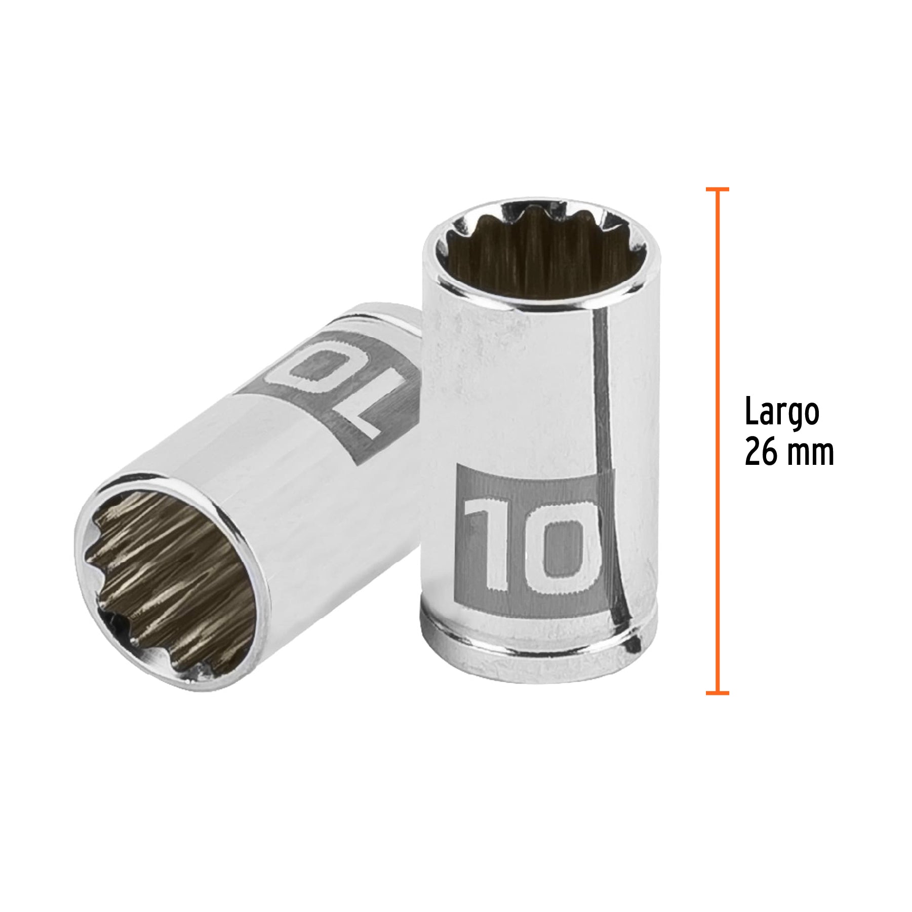 Dado de 10 mm, 12 puntas, cuadro 1/4", TRUPER