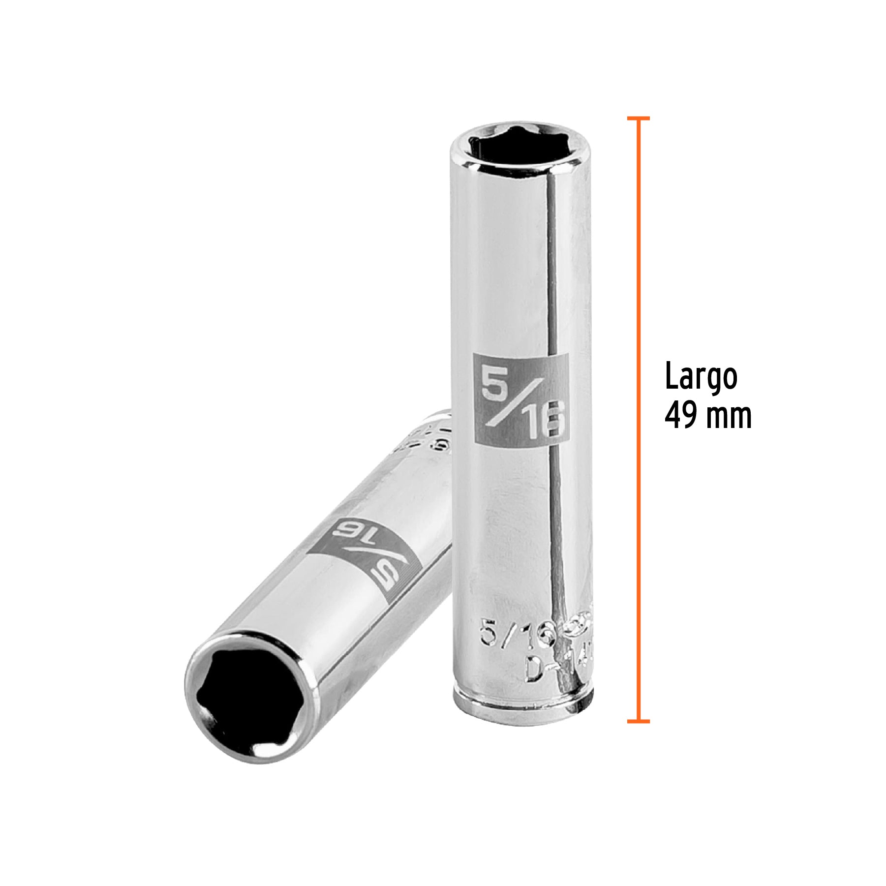 Dado largo de 5/16", 6 puntas, cuadro 1/4", TRUPER