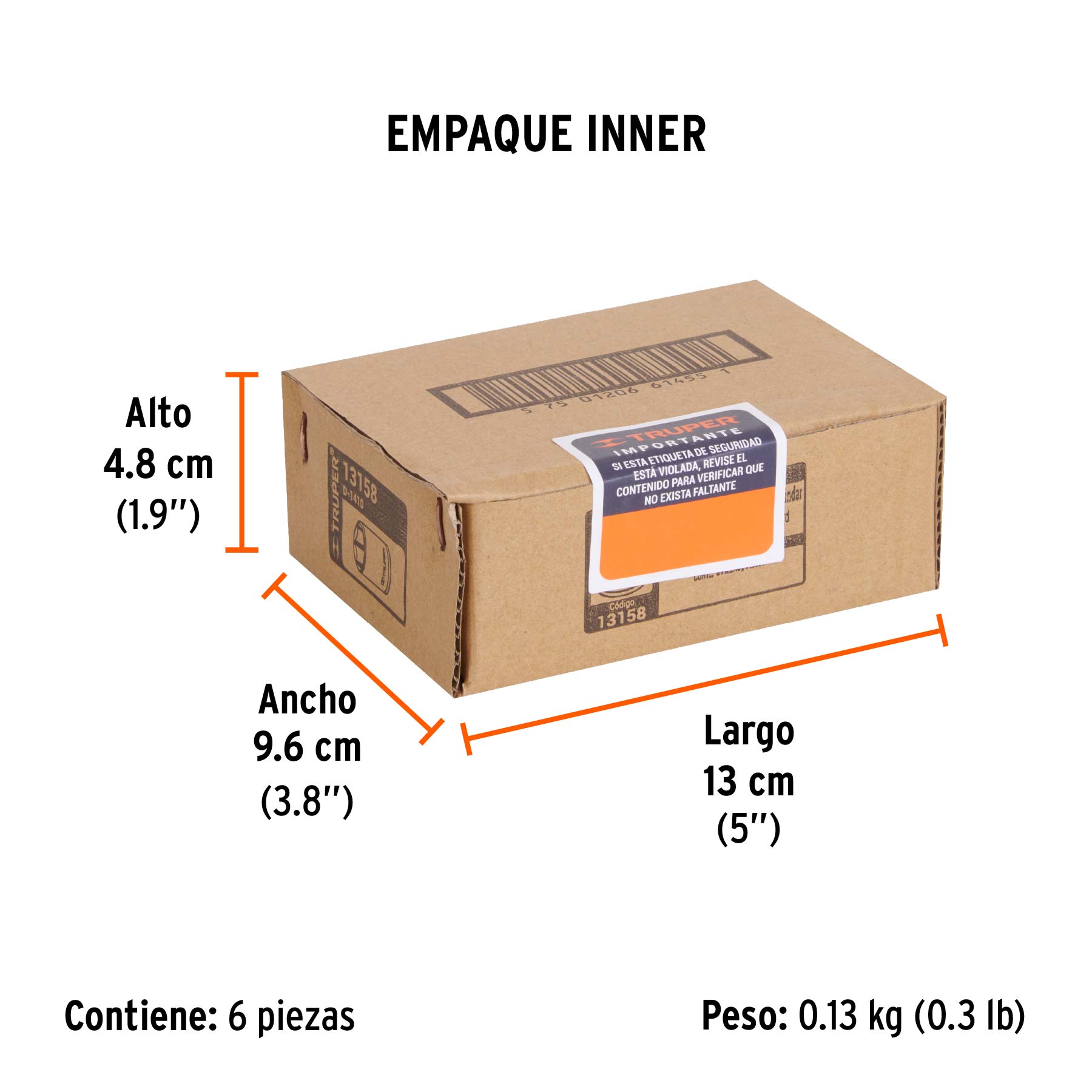 Dado de 5/16", 6 puntas, cuadro 1/4", TRUPER - Empaque