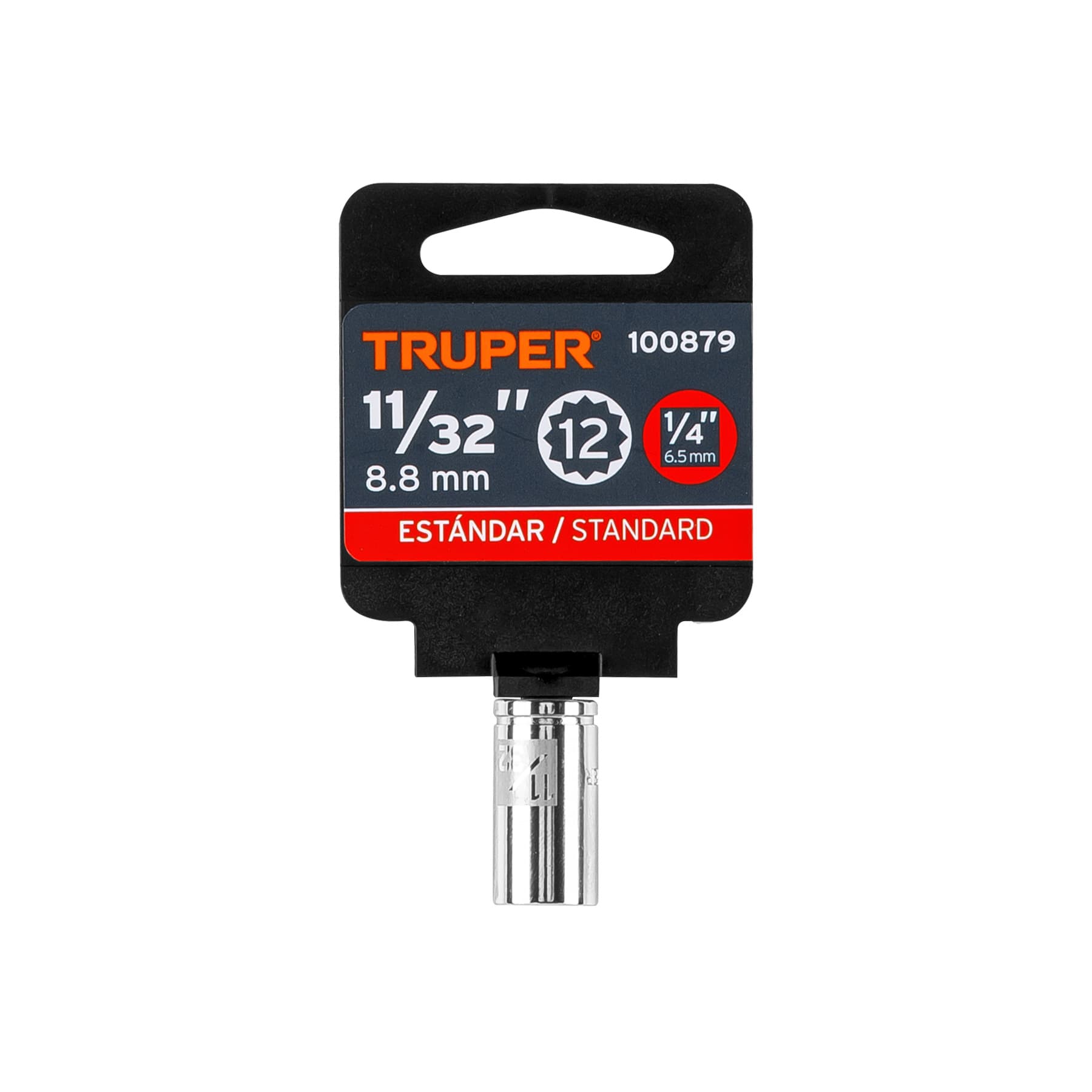 Dado de 11/32", 12 puntas, cuadro 1/4", TRUPER