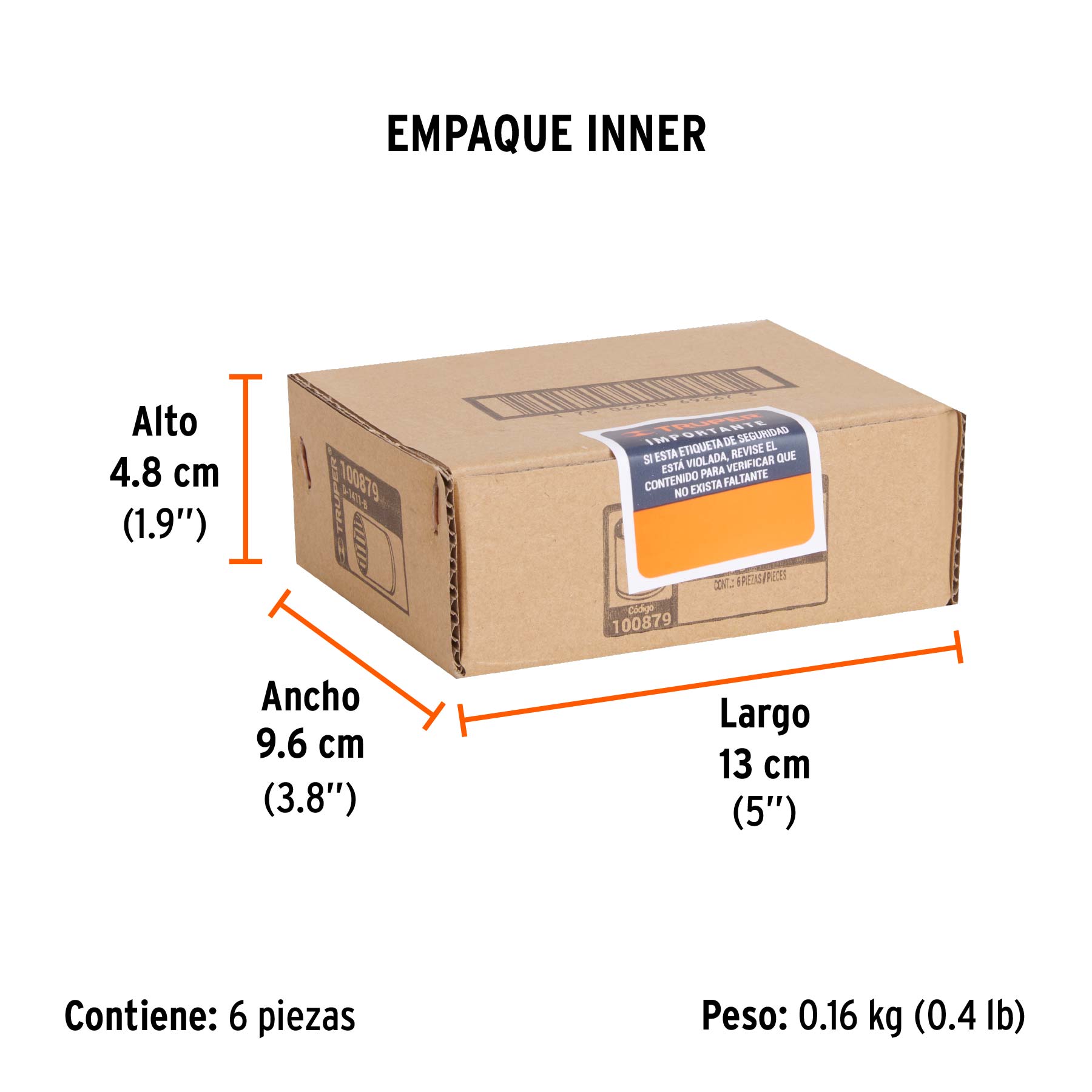 Dado de 11/32", 12 puntas, cuadro 1/4", TRUPER - Empaque
