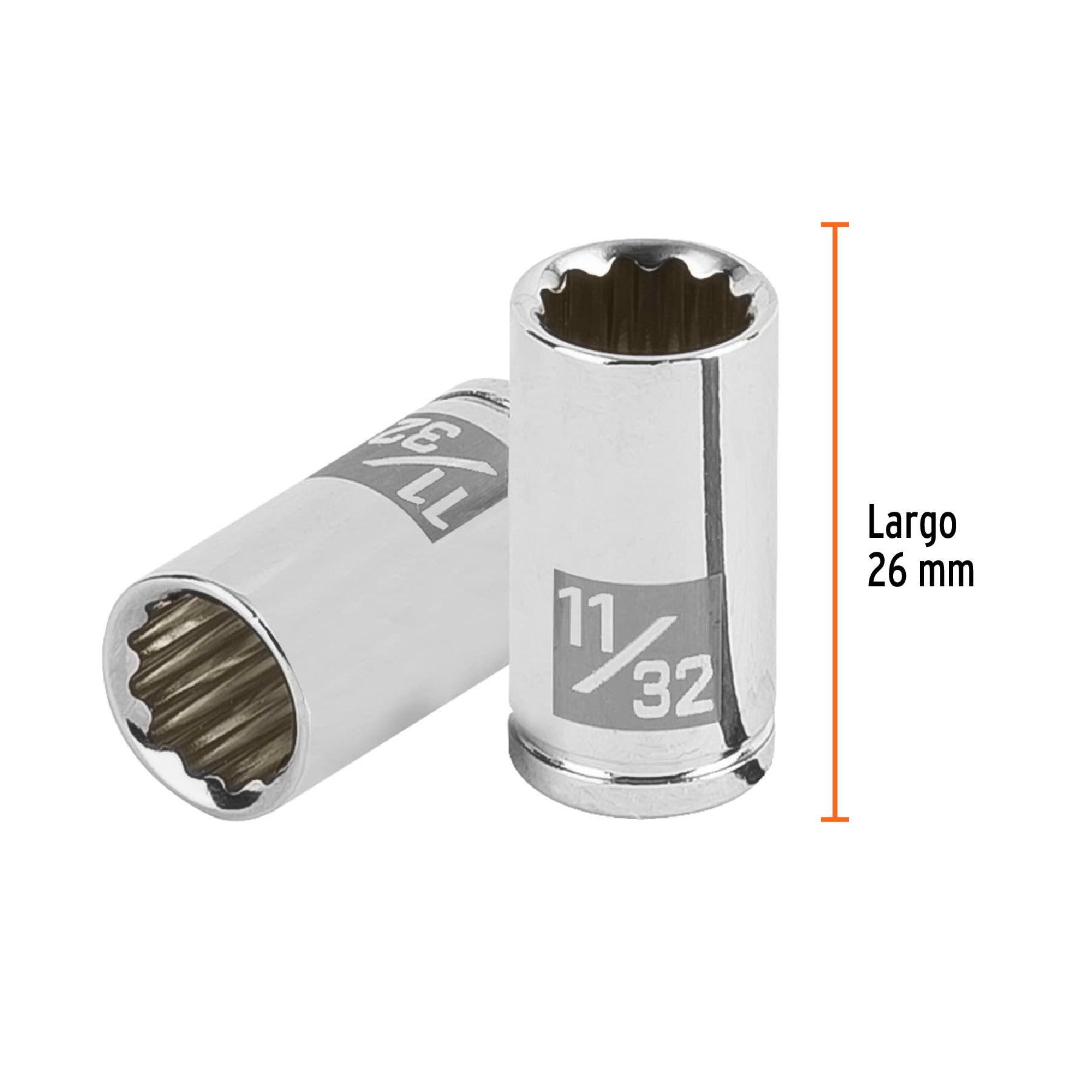 Dado de 11/32", 12 puntas, cuadro 1/4", TRUPER