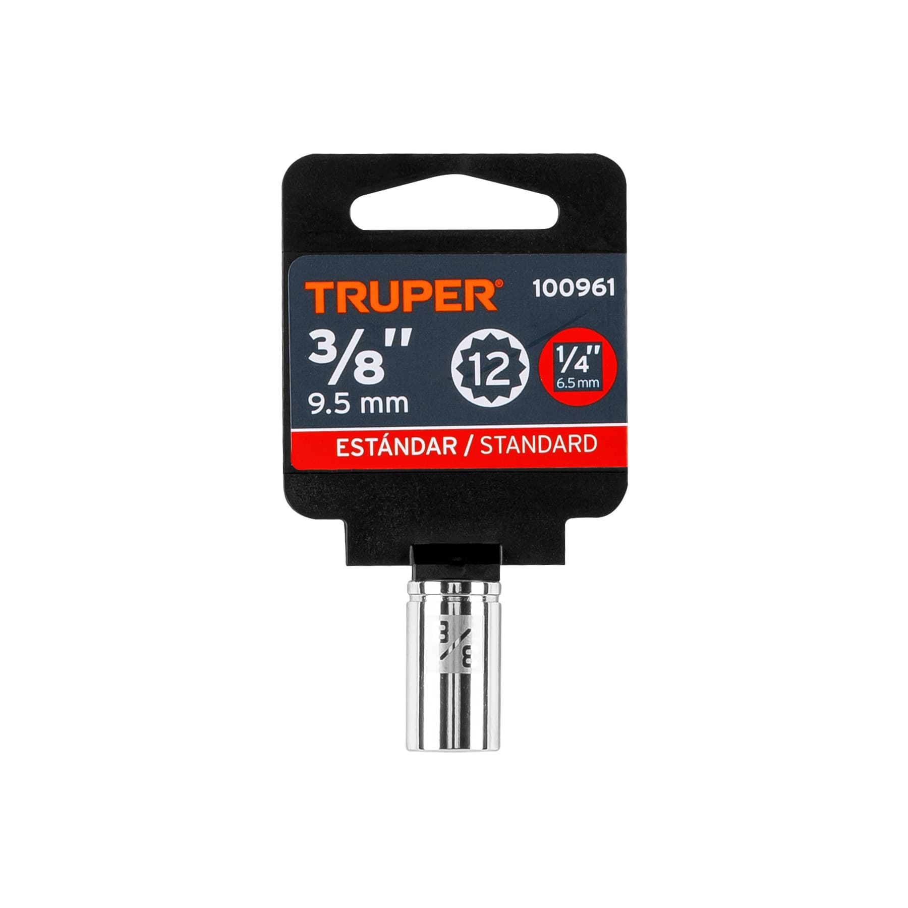 Dado de 3/8", 12 puntas, cuadro 1/4", TRUPER
