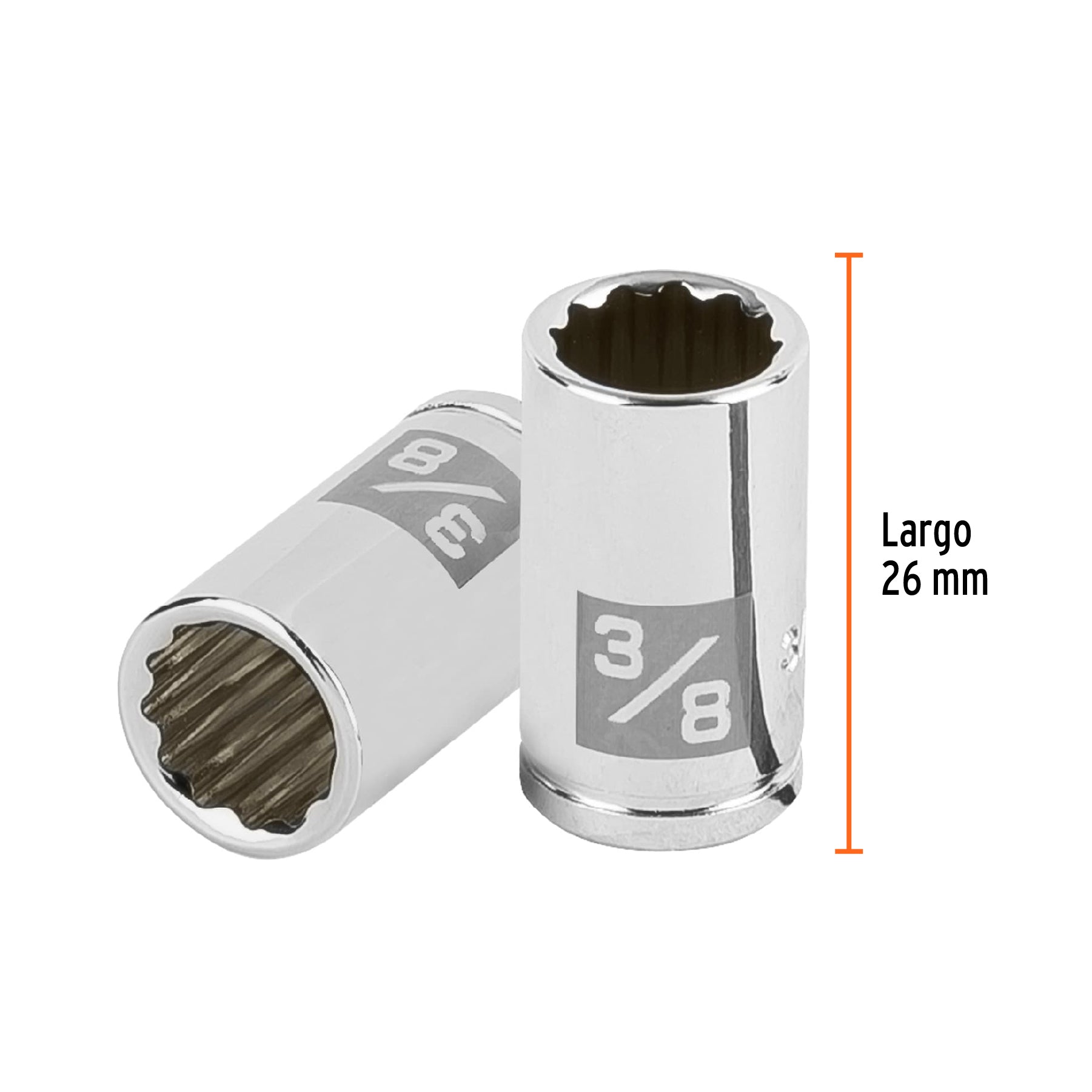 Dado de 3/8", 12 puntas, cuadro 1/4", TRUPER