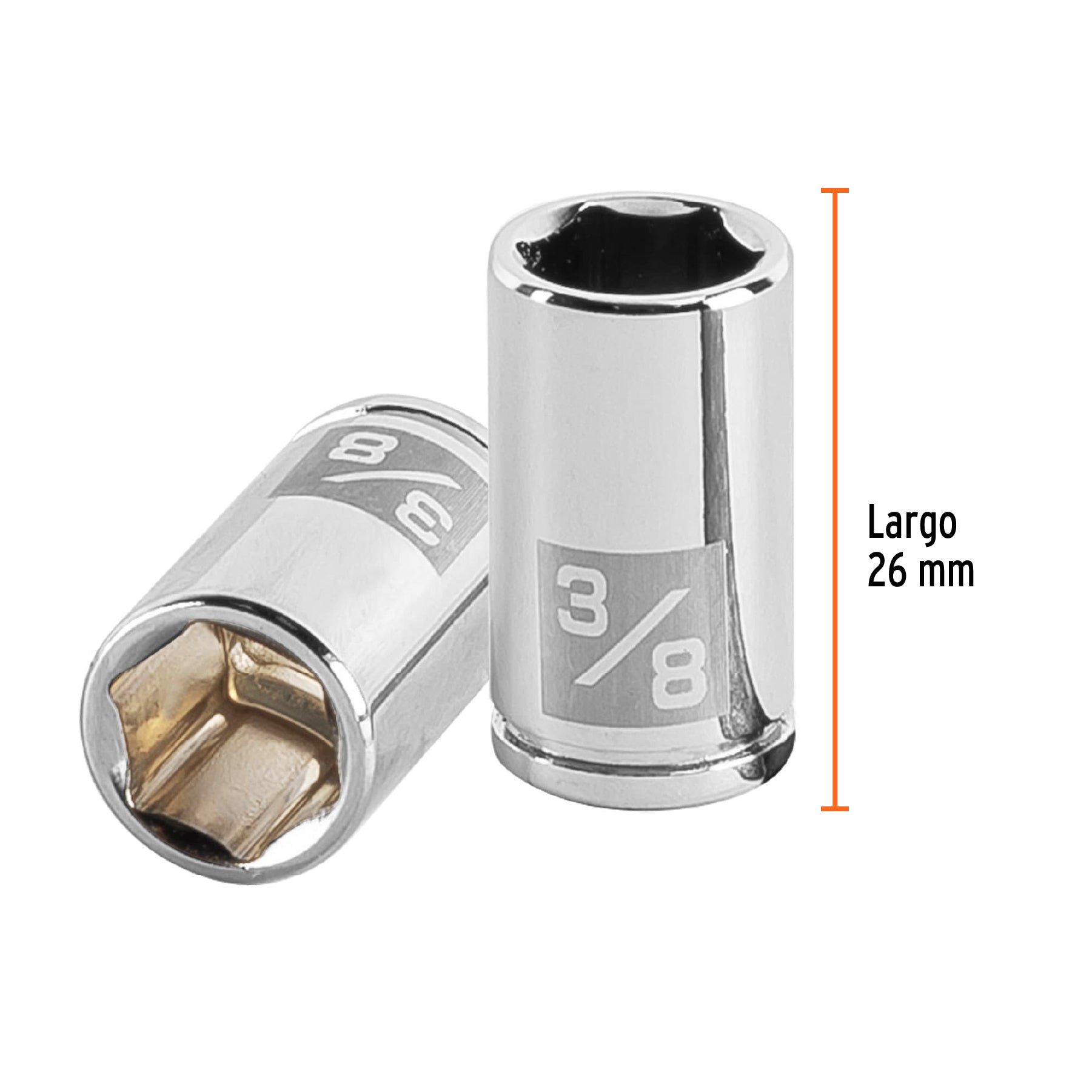 Dado de 3/8", 6 puntas, cuadro 1/4", TRUPER