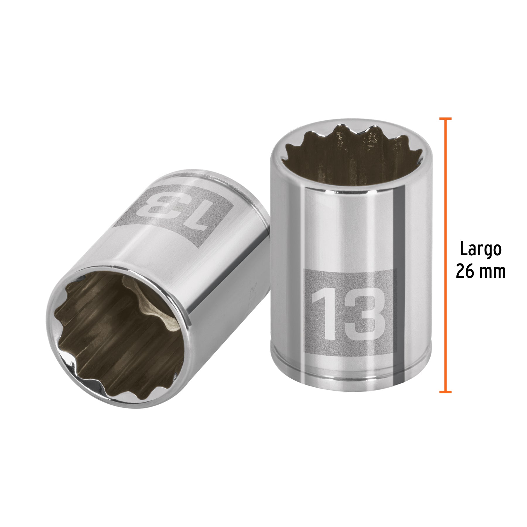 Dado de 13 mm, 12 puntas, cuadro 1/4", TRUPER