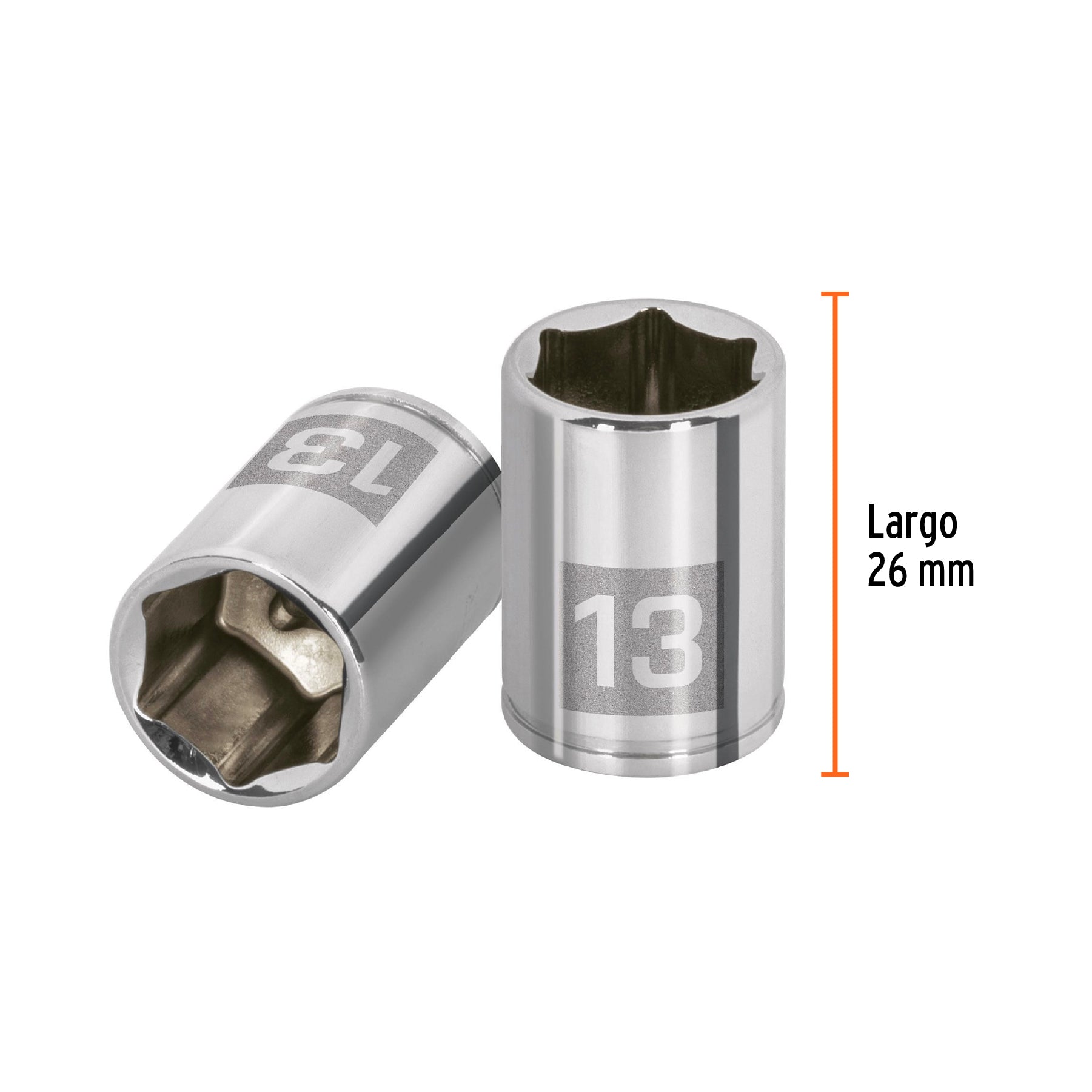 Dado de 13 mm, 6 puntas, cuadro 1/4", TRUPER