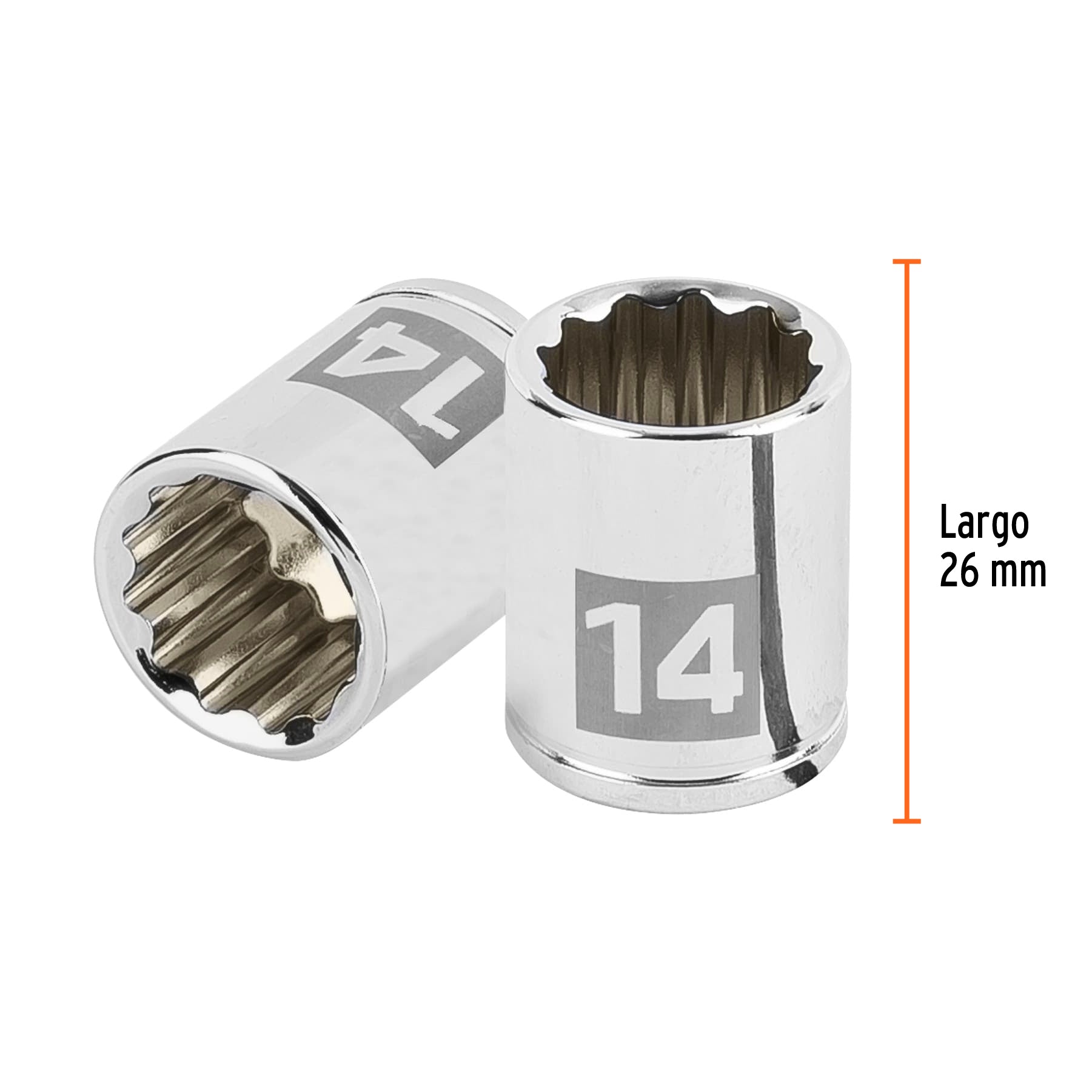 Dado de 14 mm, 12 puntas, cuadro 1/4", TRUPER