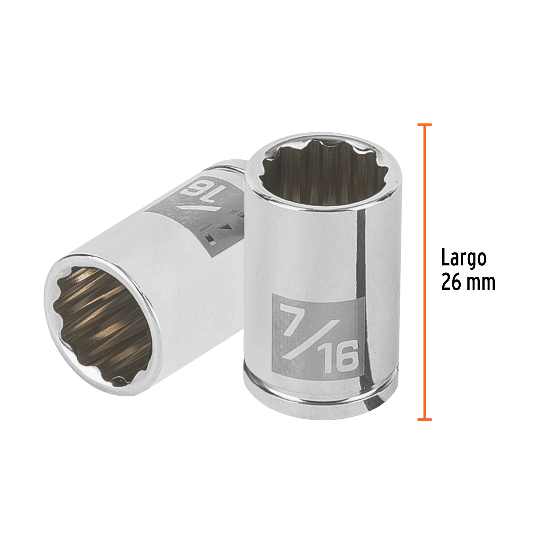 Dado de 7/16", 12 puntas, cuadro 1/4", TRUPER