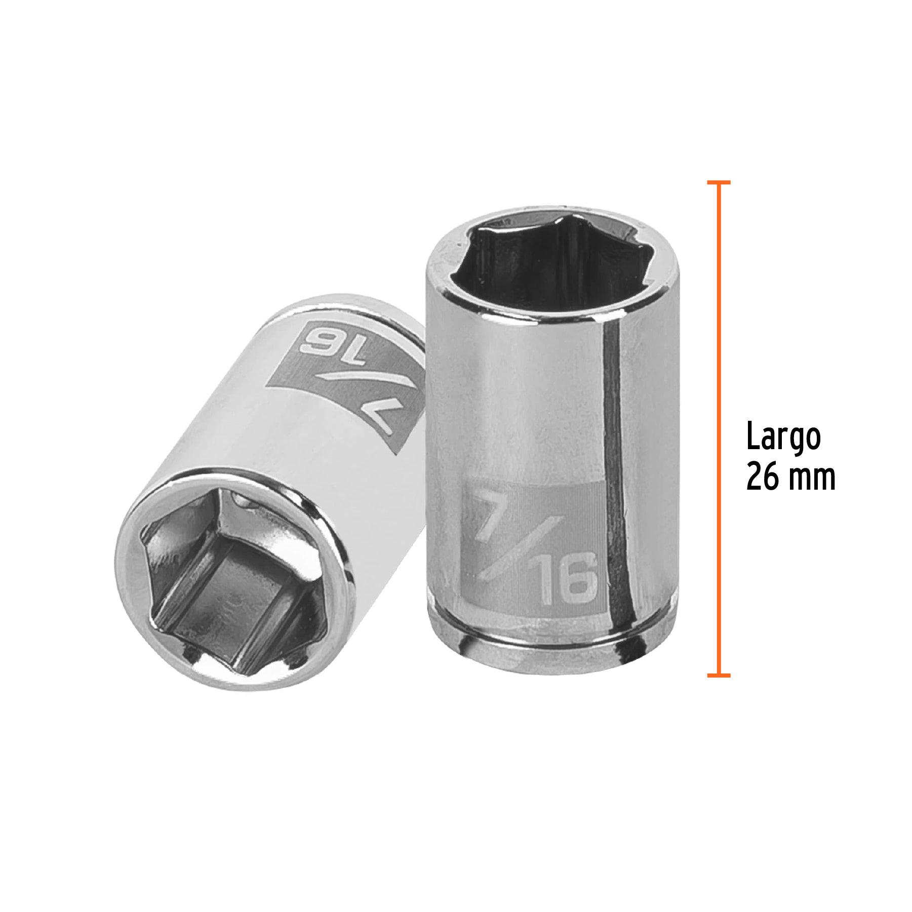 Dado de 7/16", 6 puntas, cuadro 1/4", TRUPER