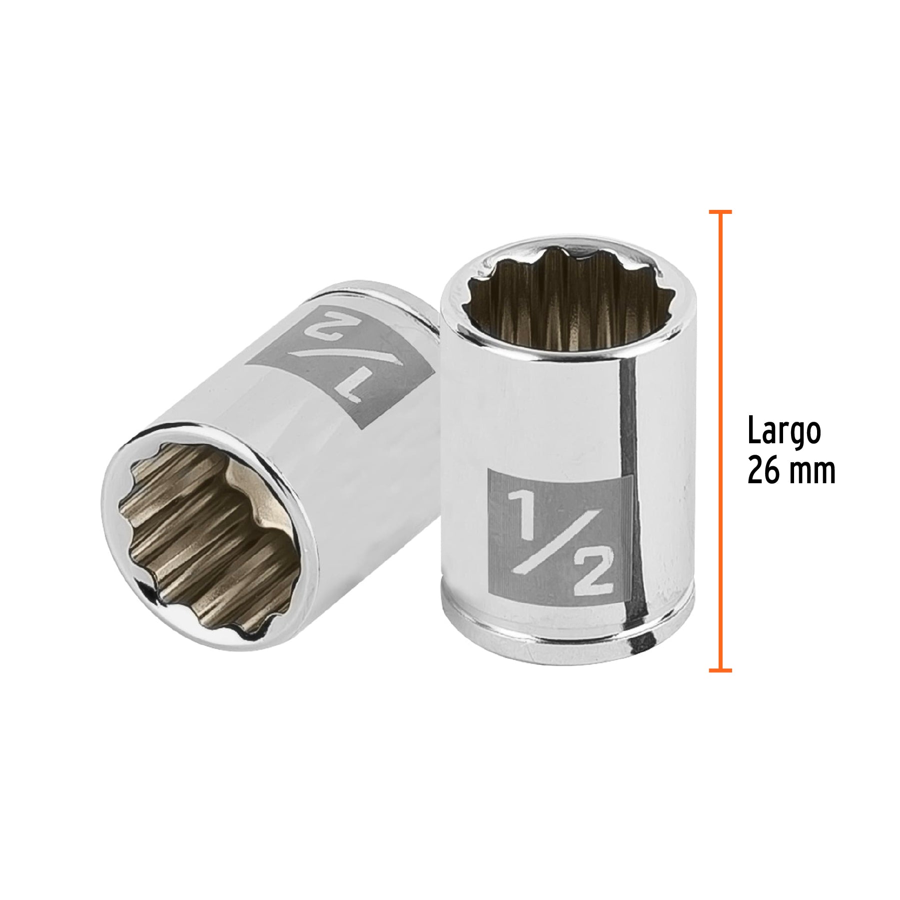 Dado de 1/2", 12 puntas, cuadro 1/4", TRUPER
