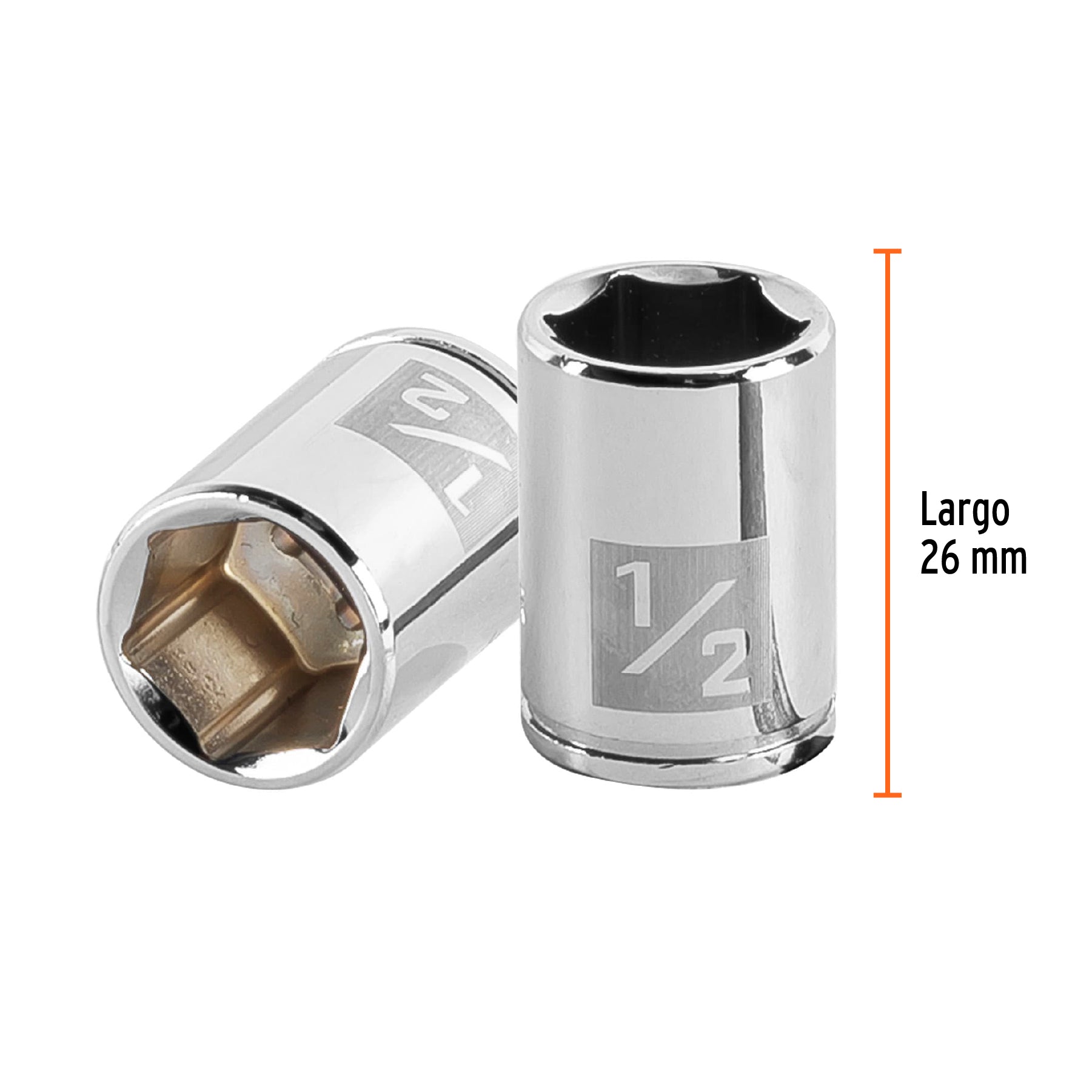 Dado de 1/2", 6 puntas, cuadro 1/4", TRUPER