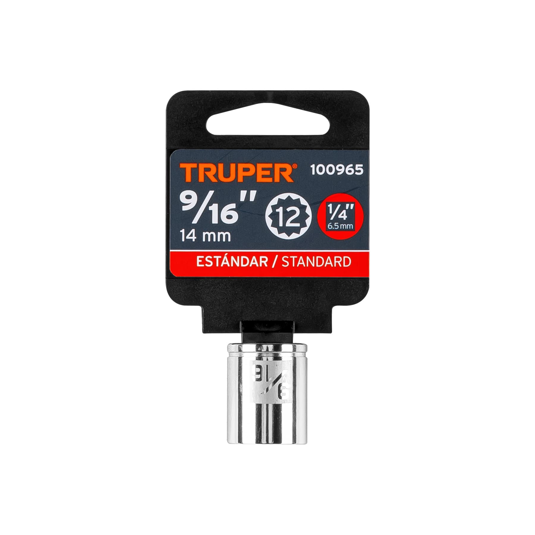 Dado de 9/16", 12 puntas, cuadro 1/4", TRUPER