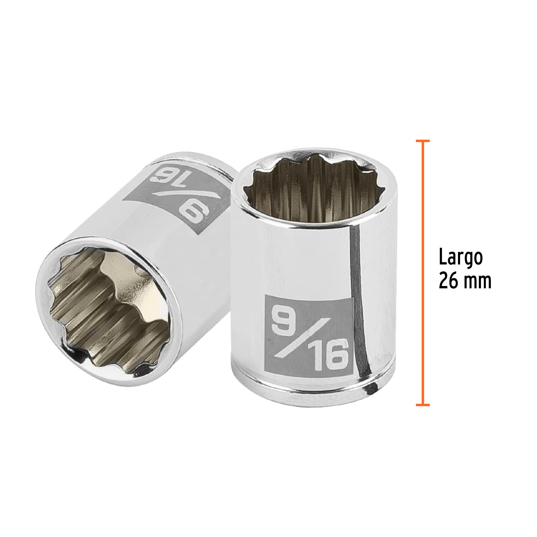 Dado de 9/16", 12 puntas, cuadro 1/4", TRUPER