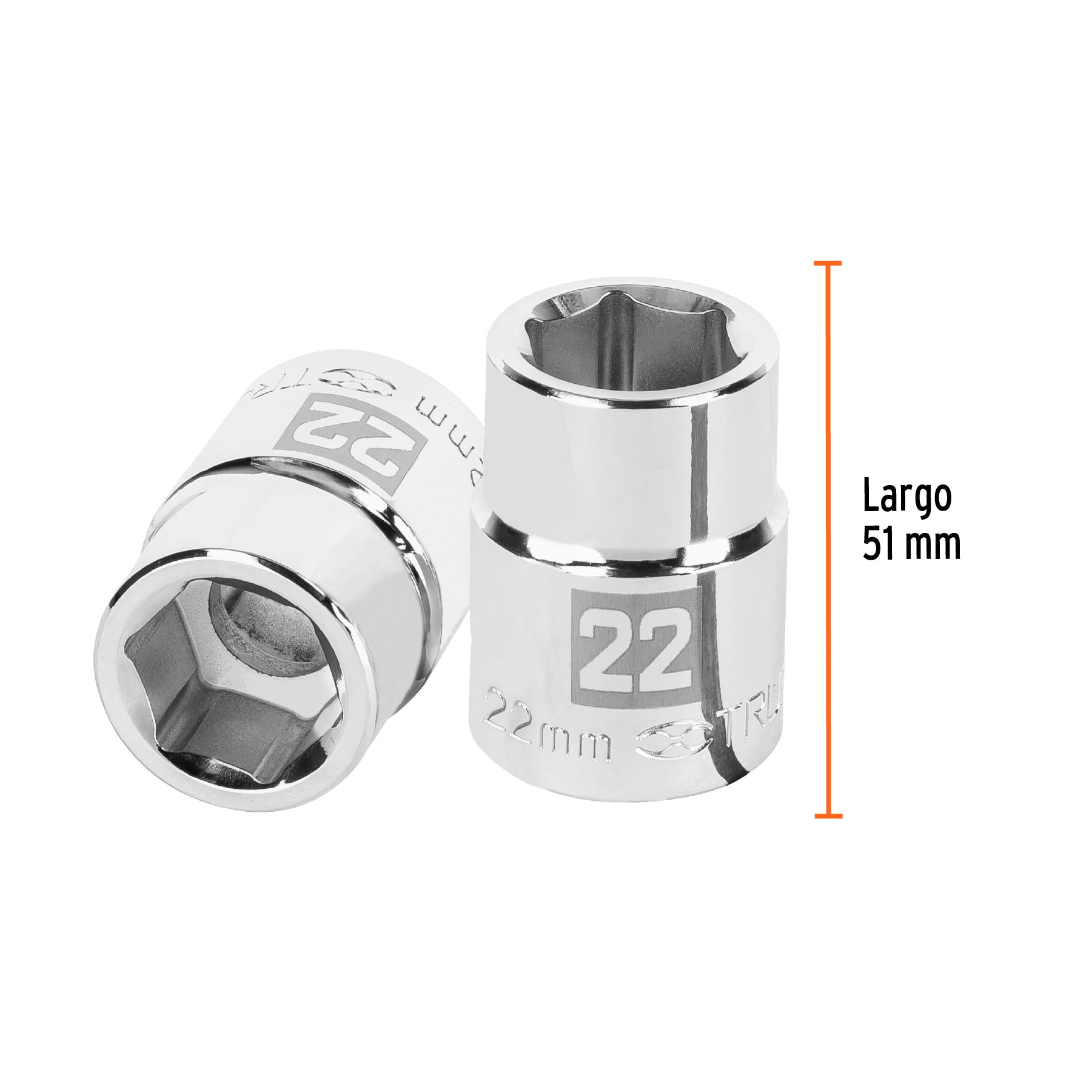 Dado de 22 mm, 6 puntas, cuadro 3/4", TRUPER