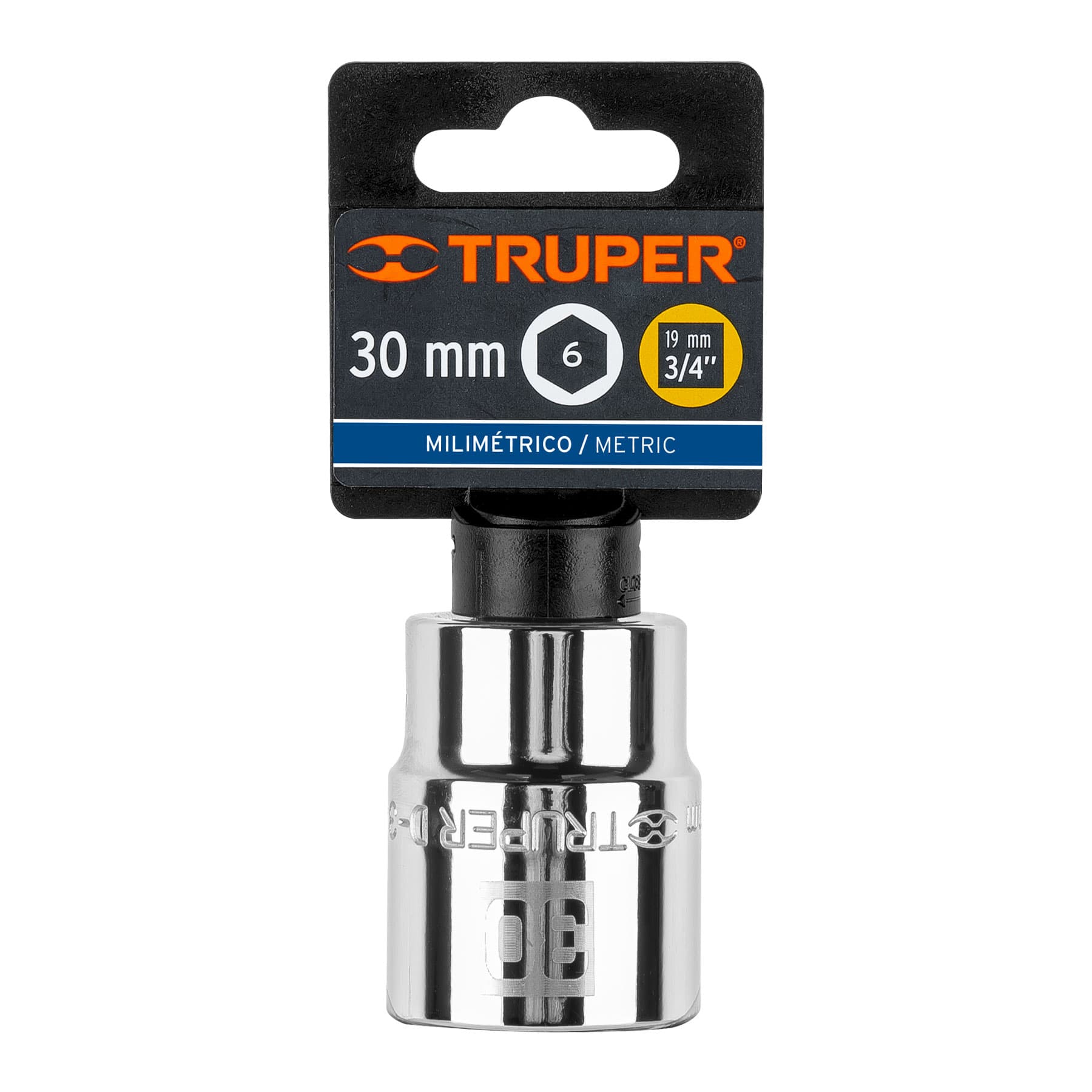 Dado de 30 mm, 6 puntas, cuadro 3/4", TRUPER