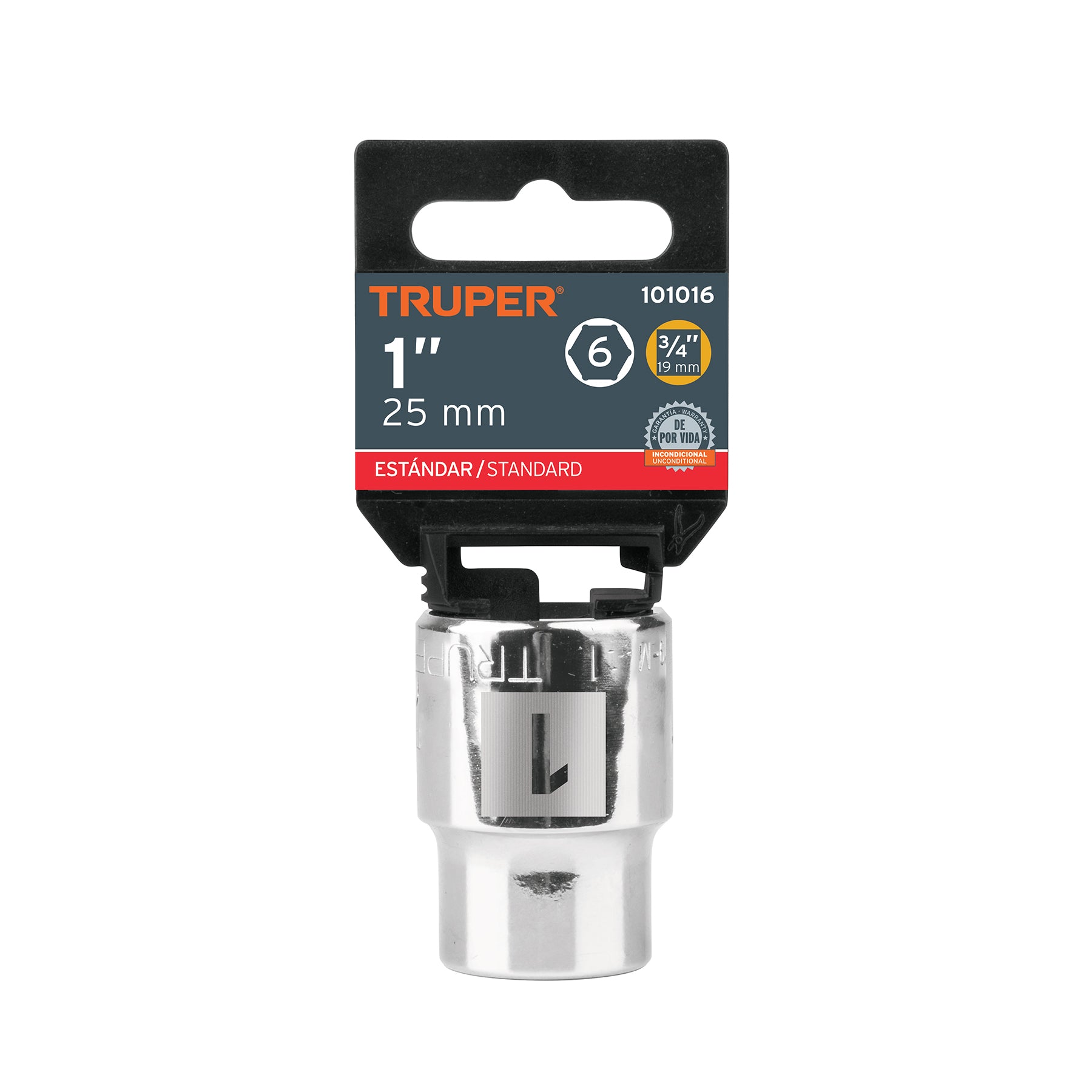 Dado de 1", 6 puntas, cuadro 3/4", TRUPER