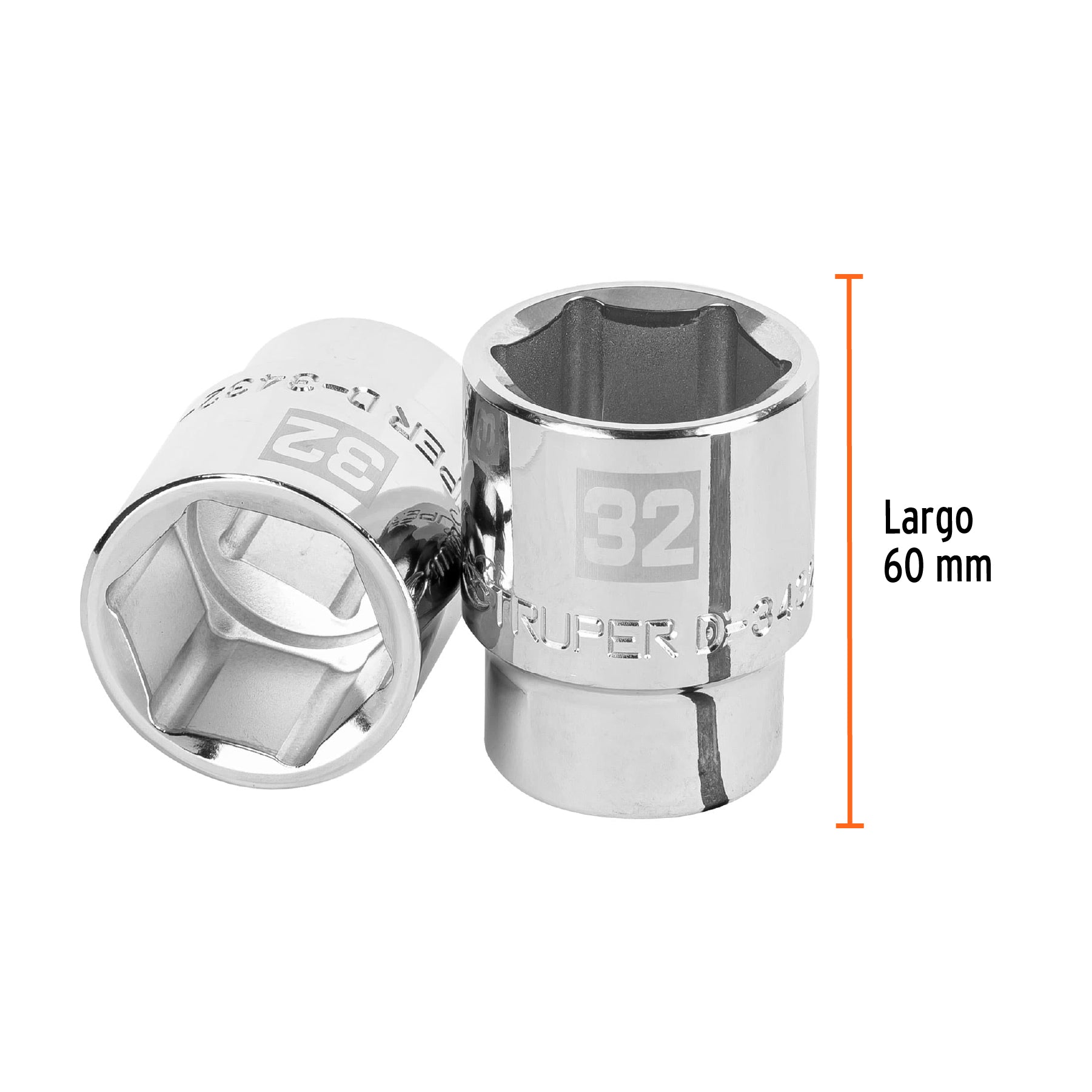 Dado de 32 mm, 6 puntas, cuadro 3/4", TRUPER