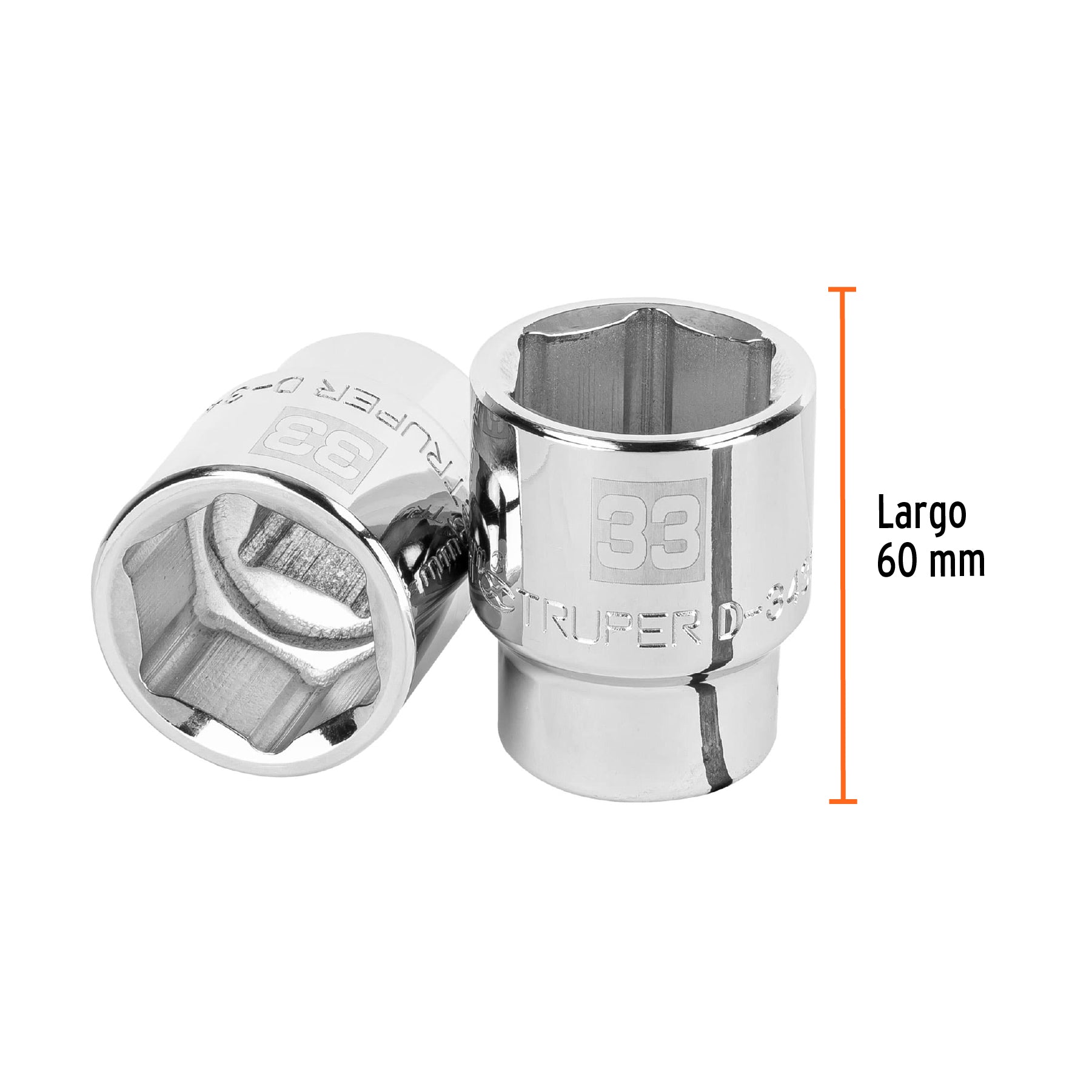 Dado de 33 mm, 6 puntas, cuadro 3/4", TRUPER