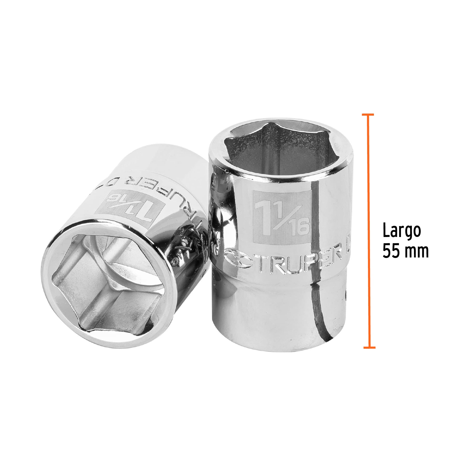 Dado de 1-1/16", 6 puntas, cuadro 3/4", TRUPER