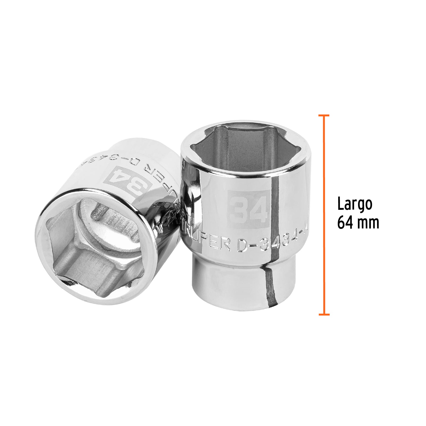 Dado de 34 mm, 6 puntas, cuadro 3/4", TRUPER