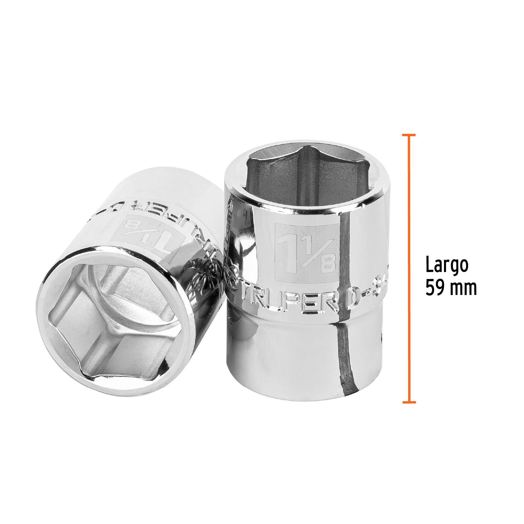 Dado de 1-1/8", 6 puntas, cuadro 3/4", TRUPER