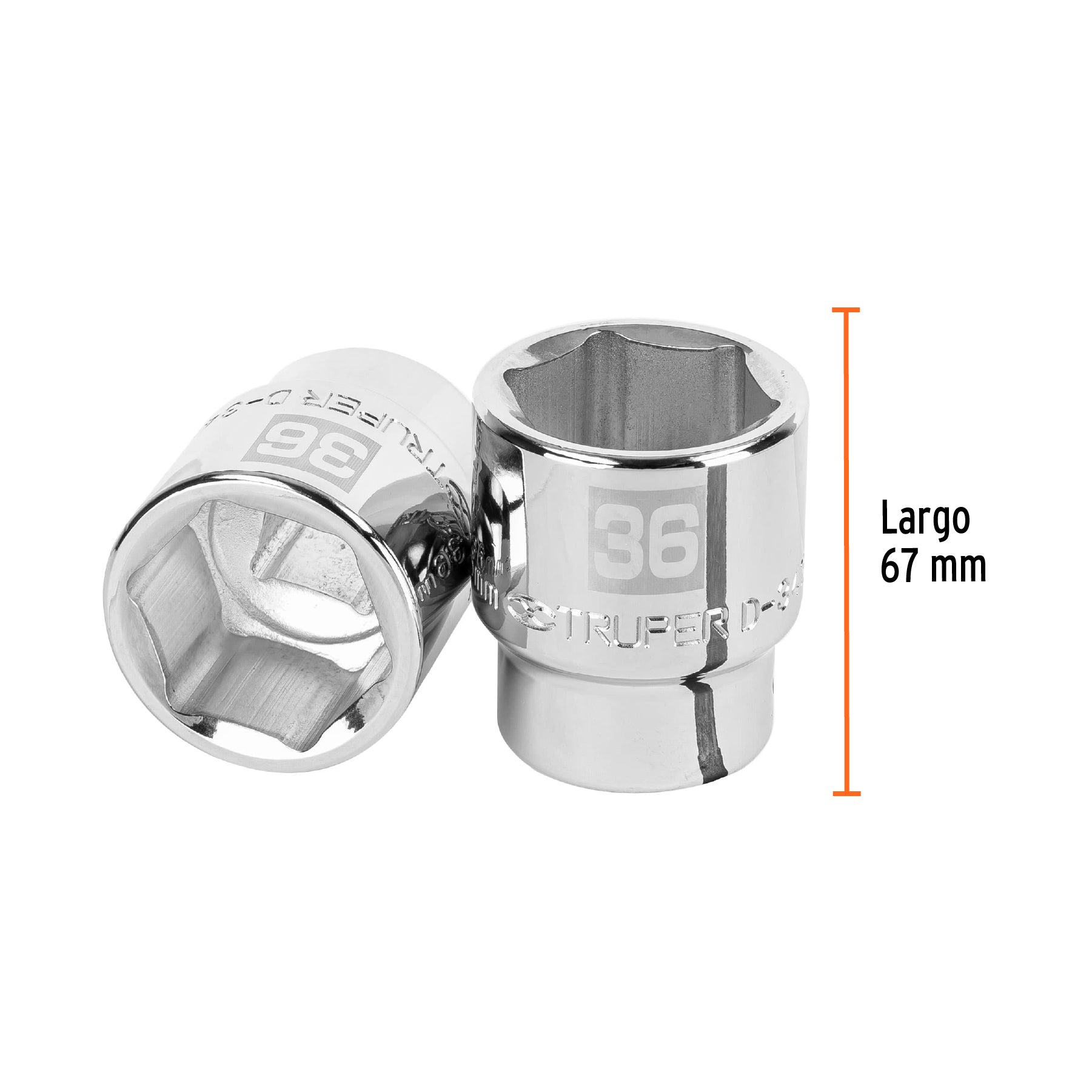 Dado de 36 mm, 6 puntas, cuadro 3/4", TRUPER