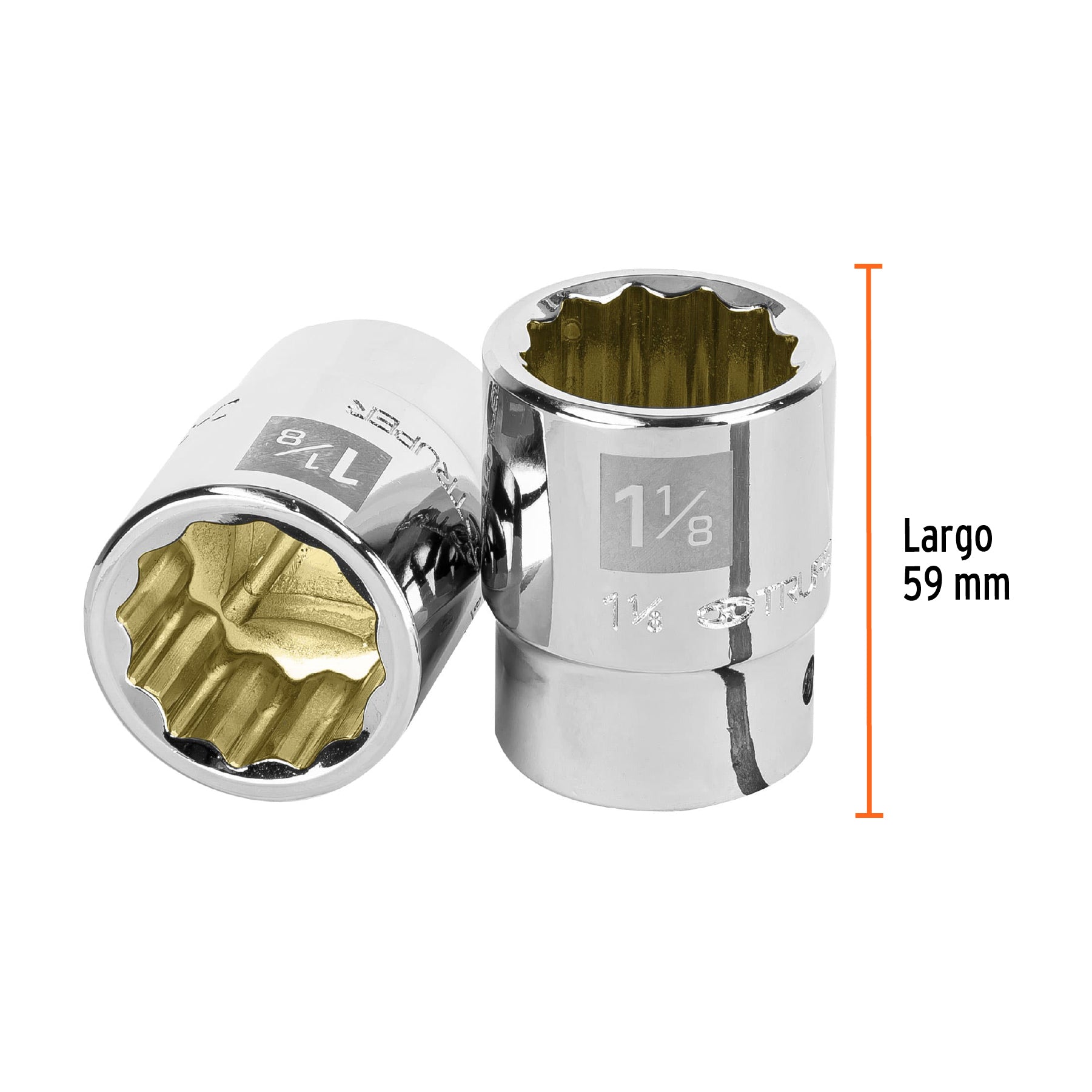 Dado de 1-1/8", 12 puntas, cuadro 3/4", TRUPER