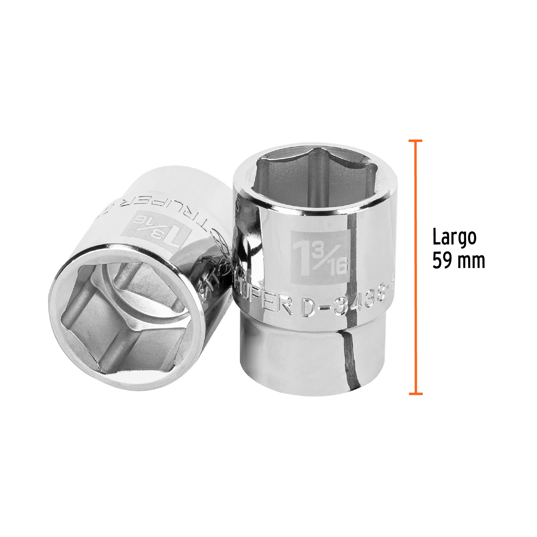 Dado de 1-3/16", 6 puntas, cuadro 3/4", TRUPER
