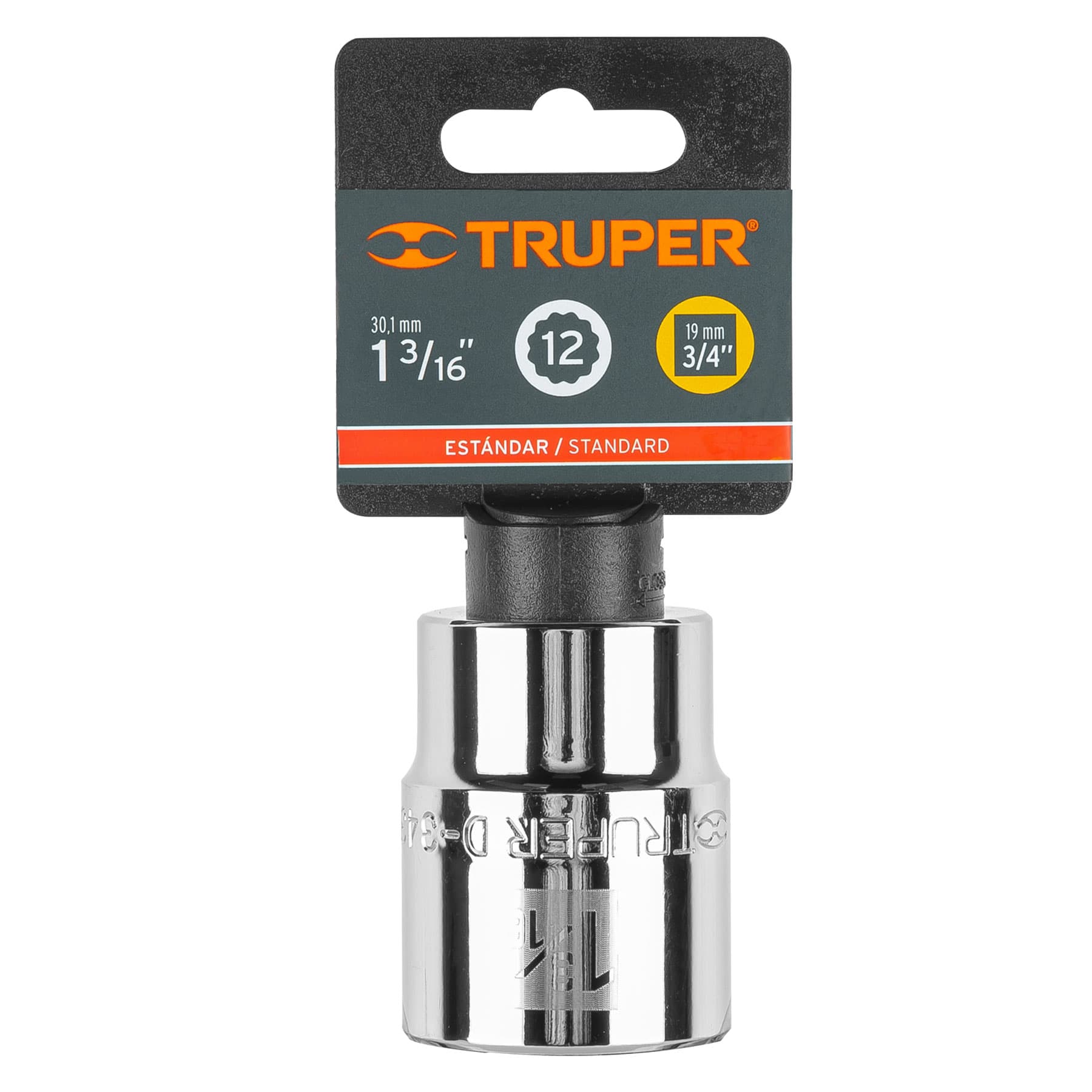 Dado de 1-3/16", 12 puntas, cuadro 3/4", TRUPER