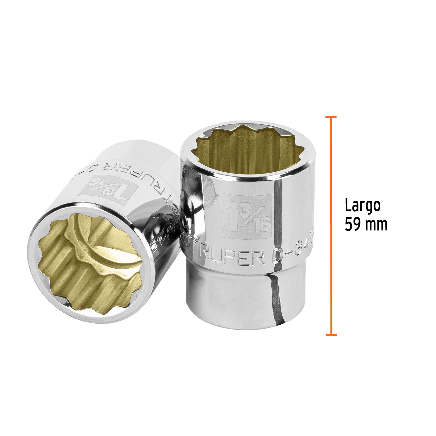 Dado de 1-3/16", 12 puntas, cuadro 3/4", TRUPER