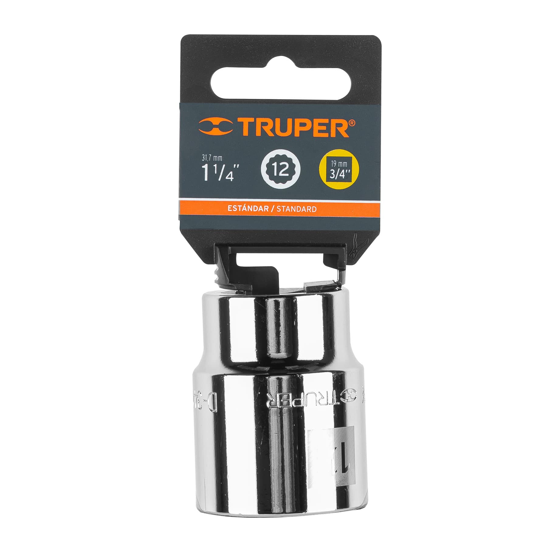 Dado de 1-1/4", 12 puntas, cuadro 3/4", TRUPER