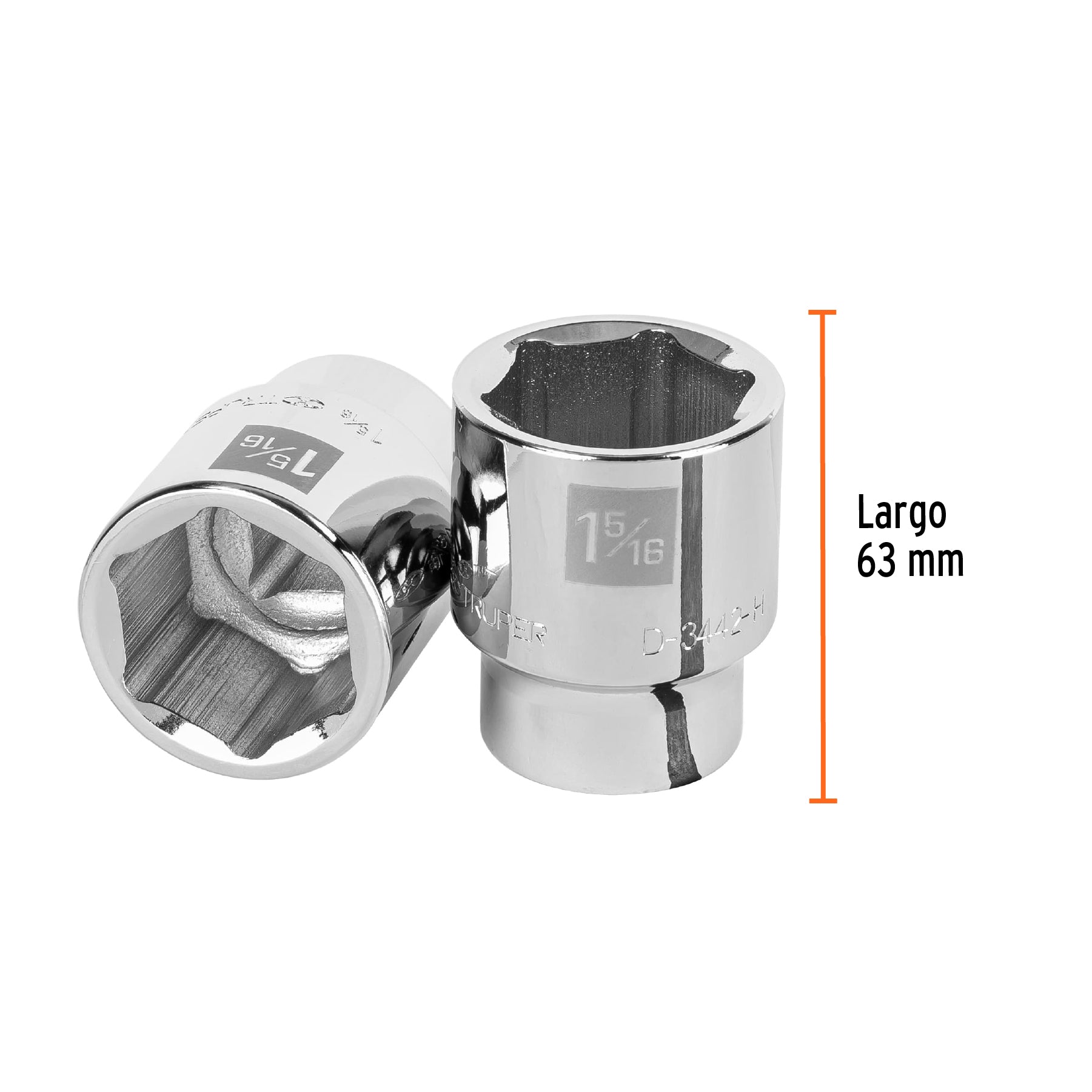 Dado de 1-5/16", 6 puntas, cuadro 3/4", TRUPER