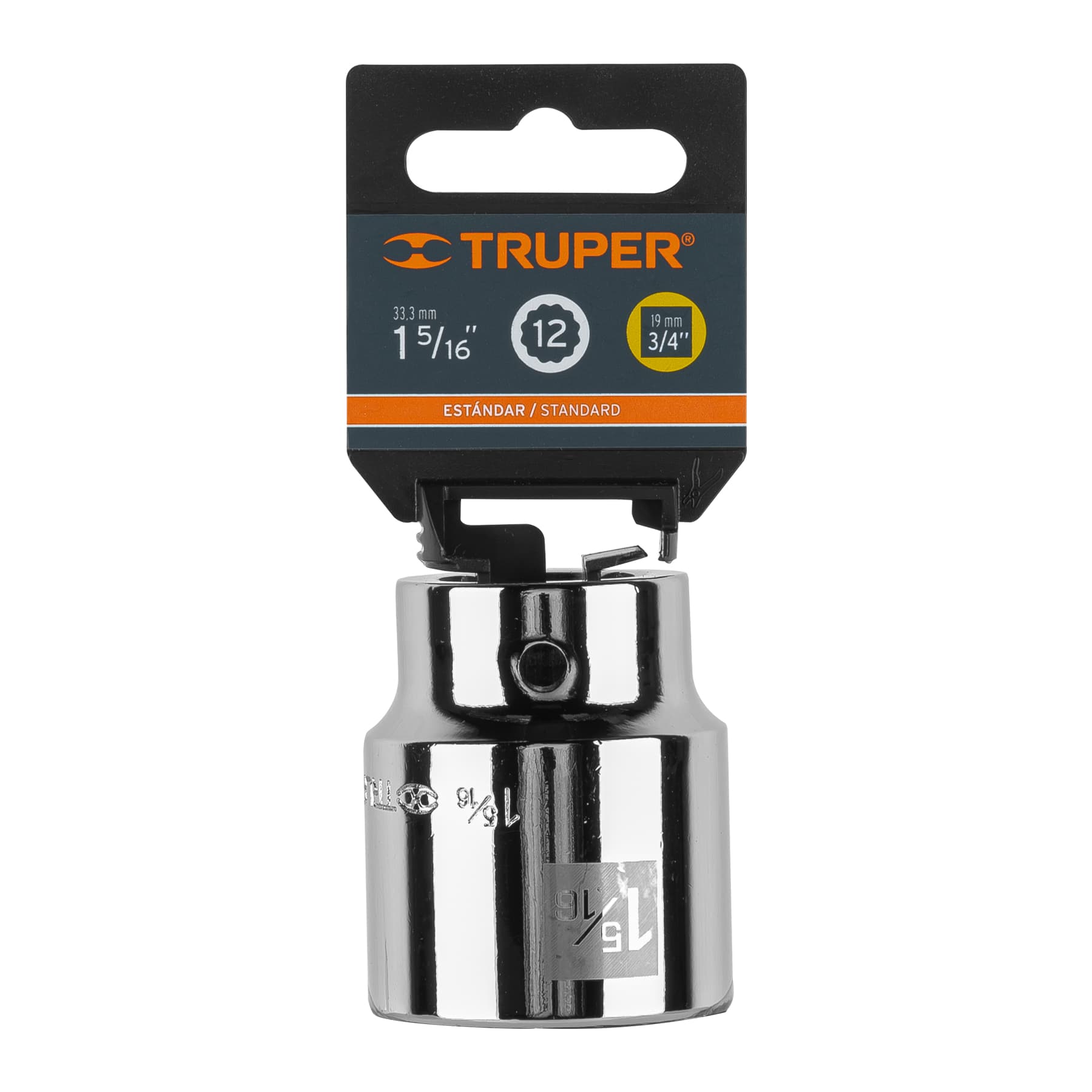 Dado de 1-5/16", 12 puntas, cuadro 3/4", TRUPER