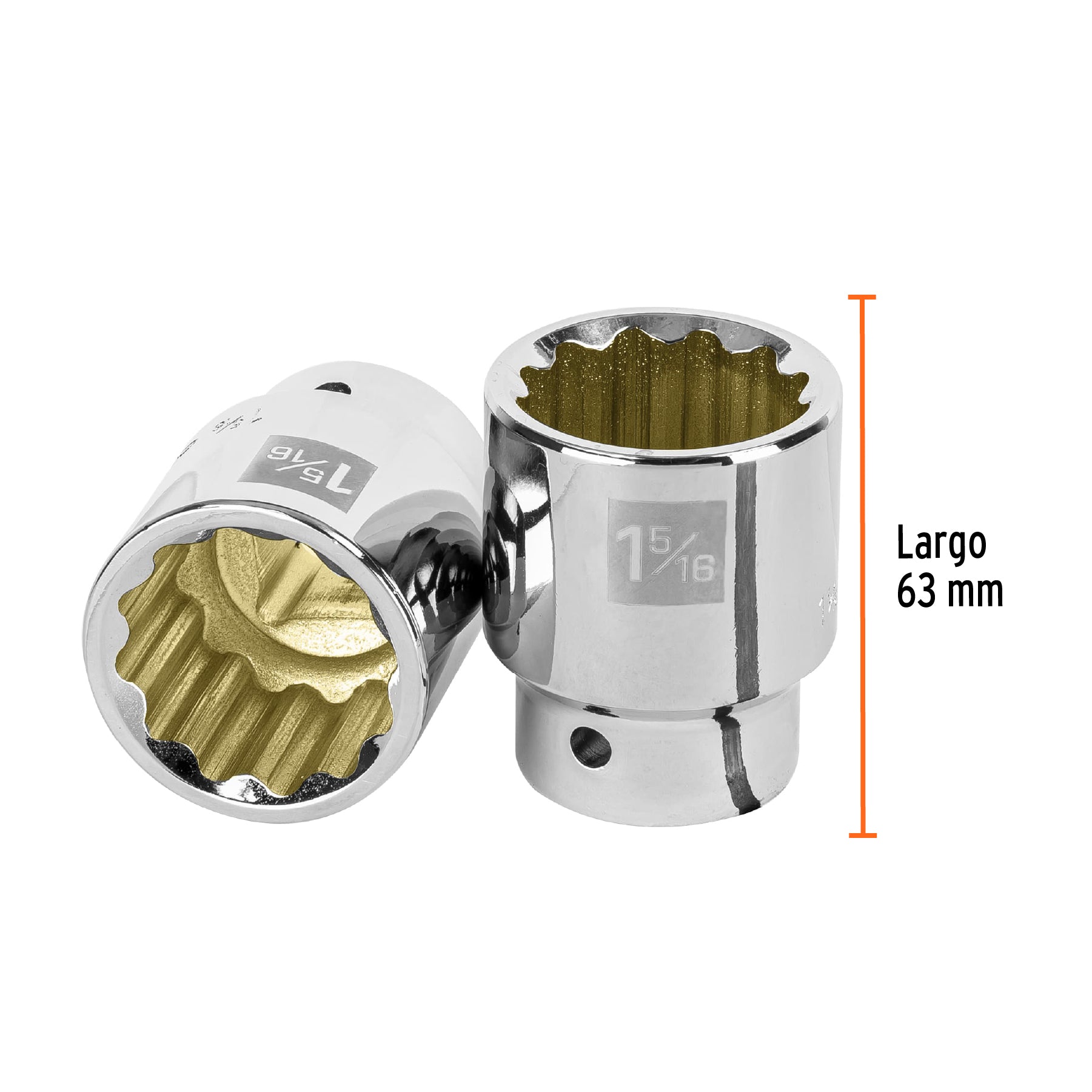 Dado de 1-5/16", 12 puntas, cuadro 3/4", TRUPER