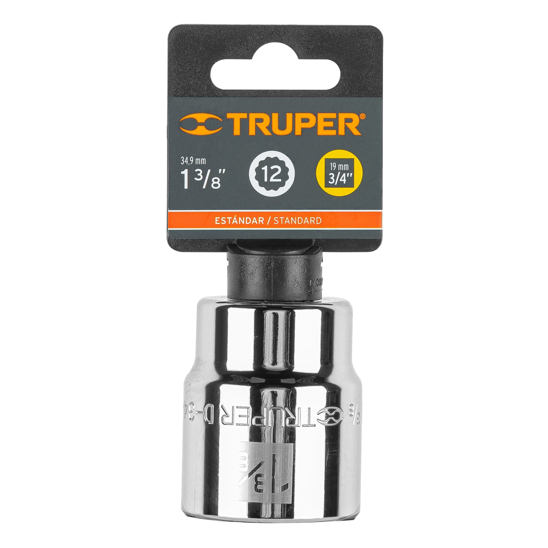 Dado de 1-3/8", 12 puntas, cuadro 3/4", TRUPER