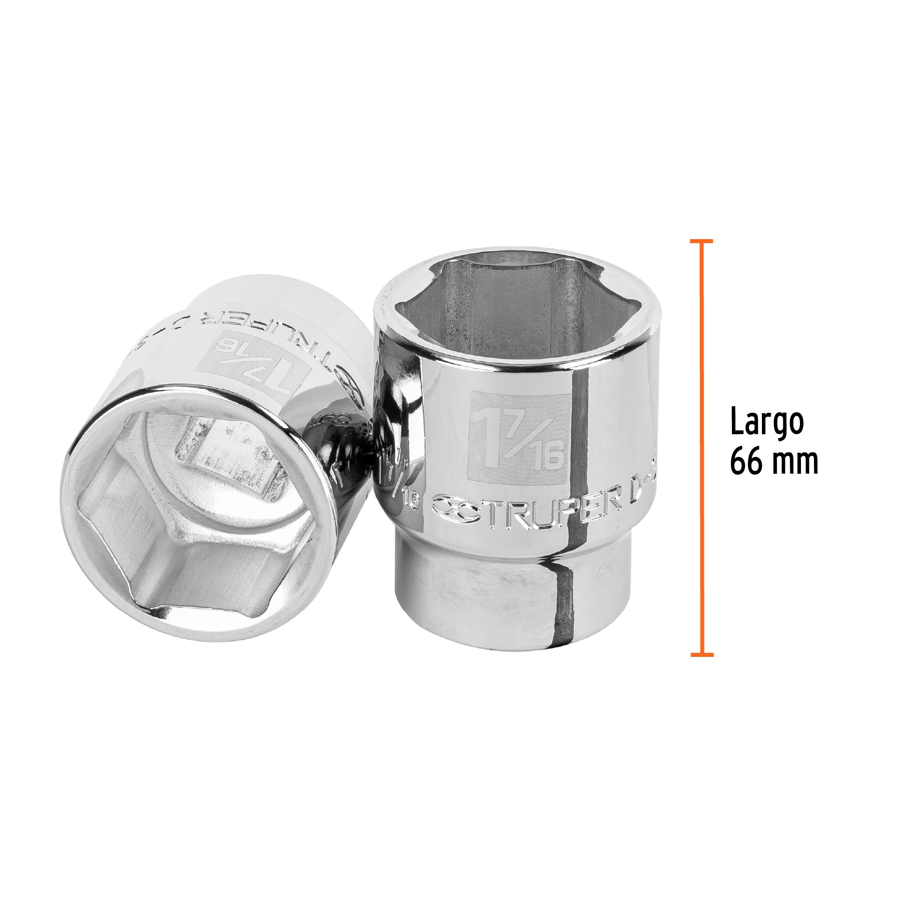 Dado de 1-7/16", 6 puntas, cuadro 3/4", TRUPER