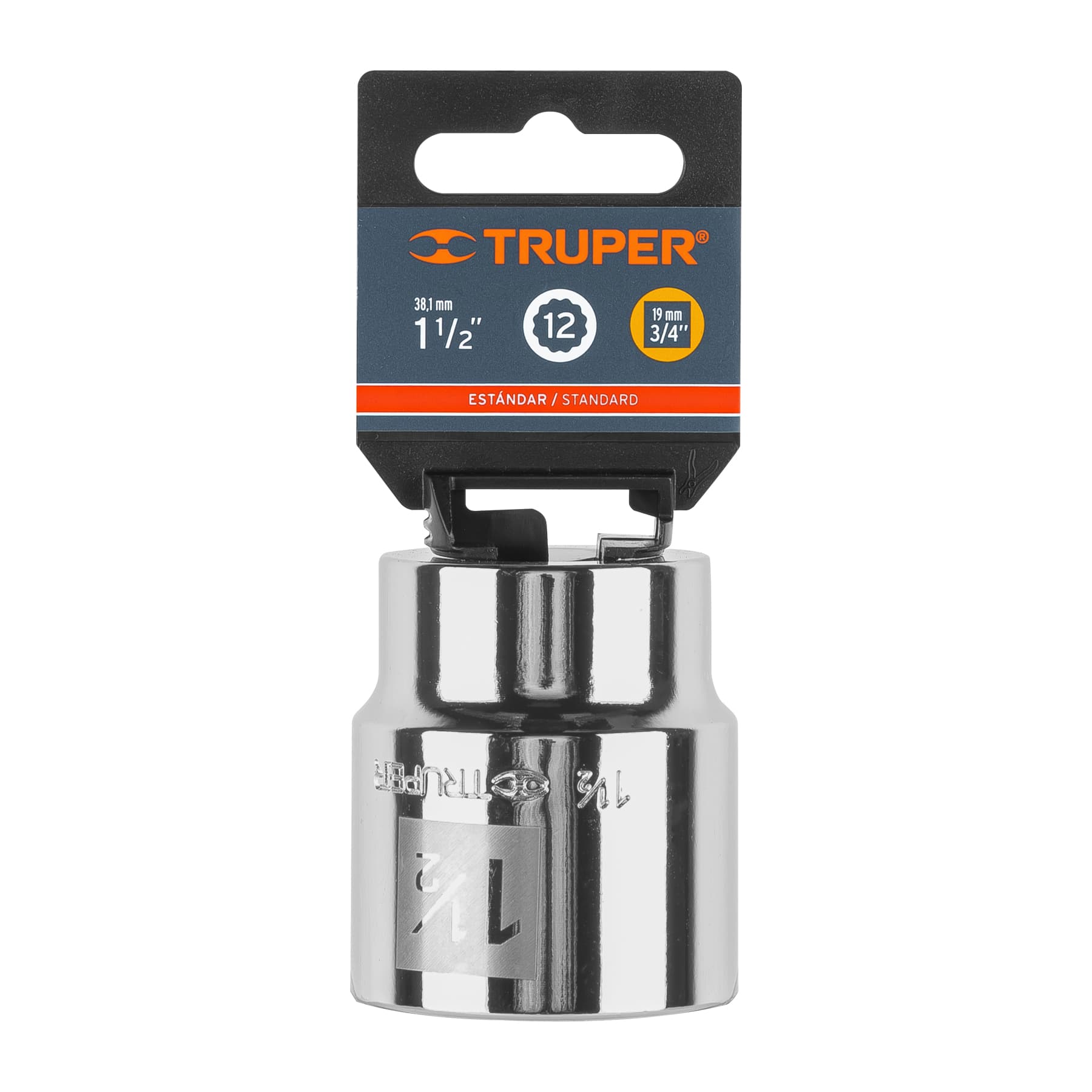 Dado de 1-1/2", 12 puntas, cuadro 3/4", TRUPER